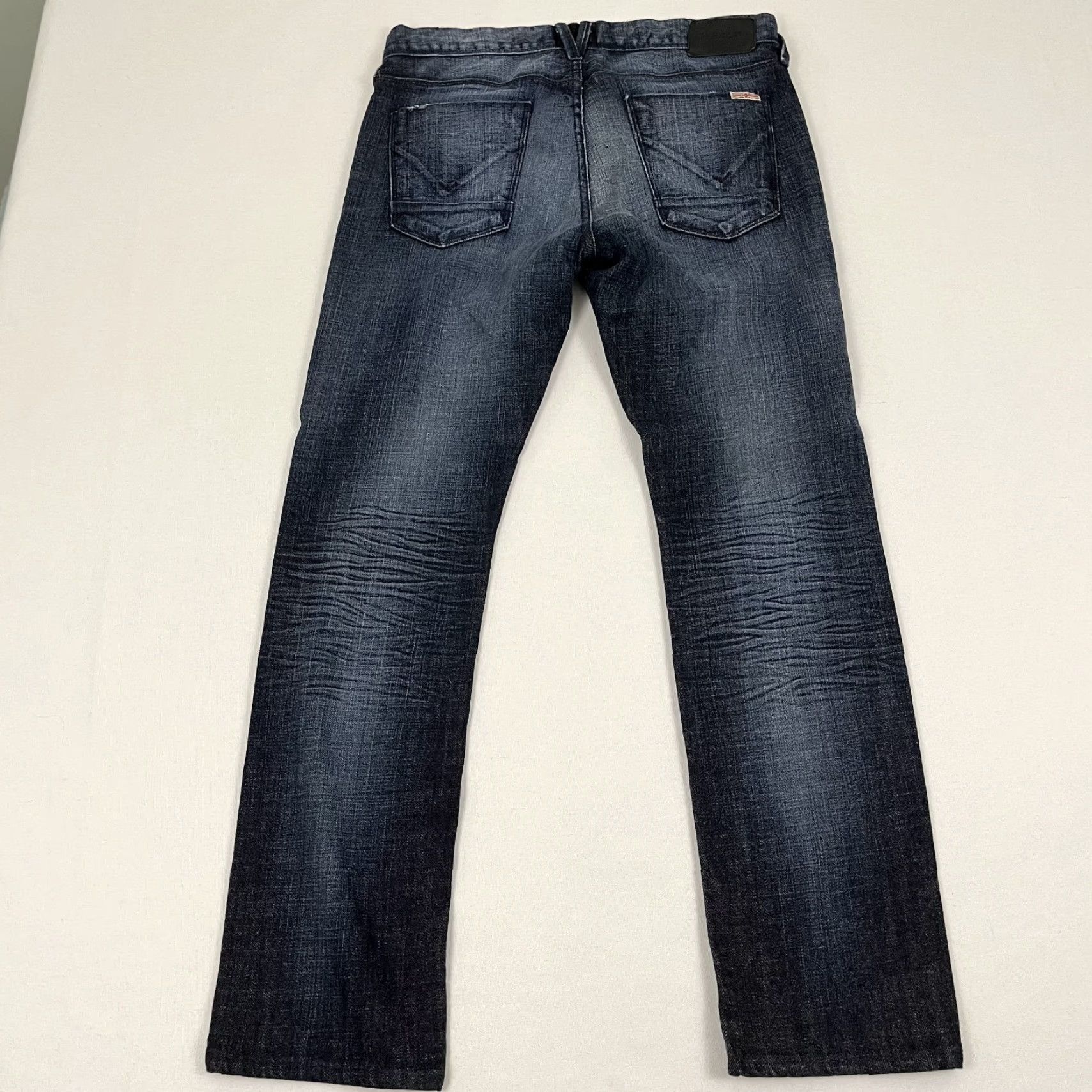 Hudson VINTAGE Hudson Jeans Mens 34 x 31 Straight Washed Dark Blue Denim Button Fly Grunge Punk Size US 34 / EU 50 - 7 Thumbnail