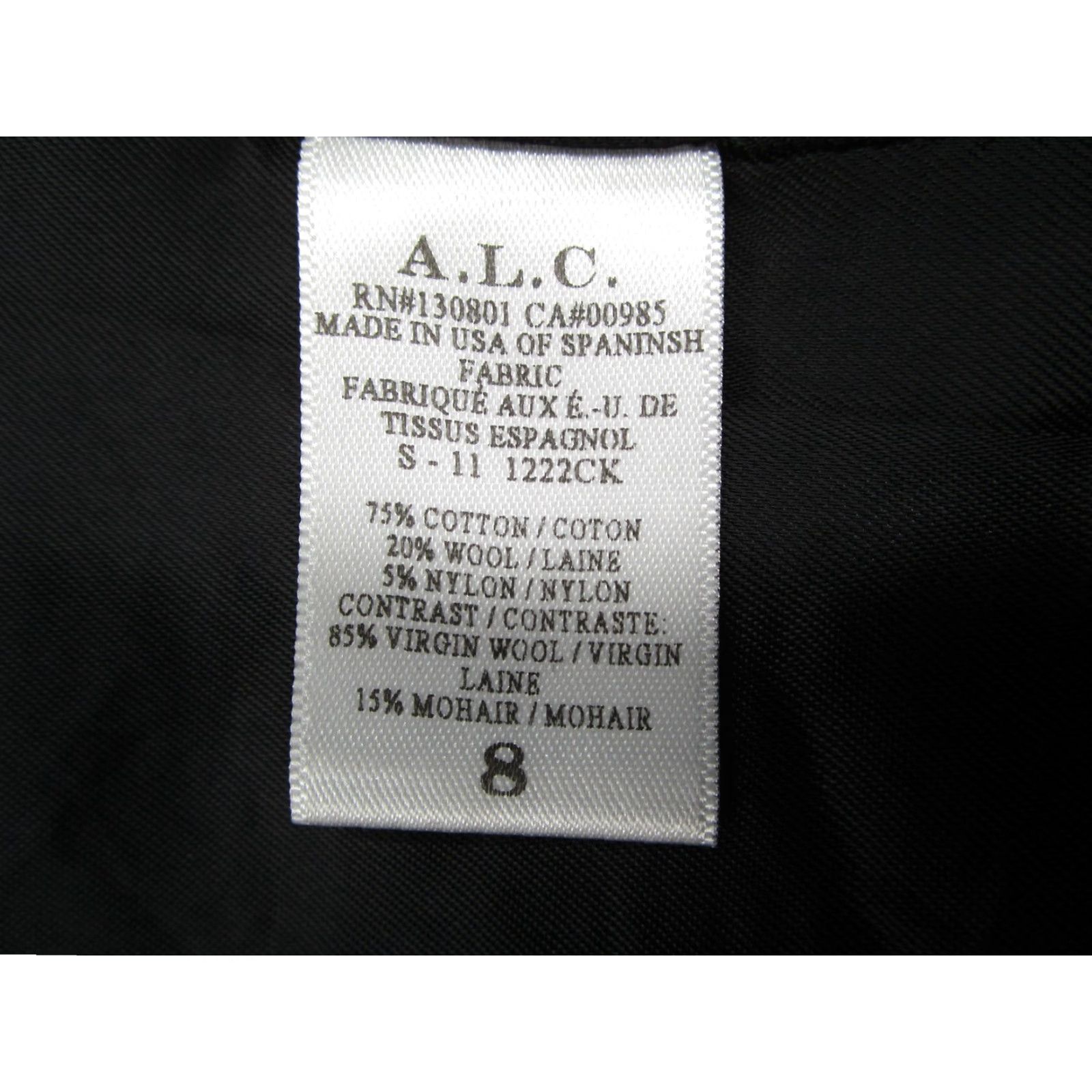 Vintage A.L.C. Blazer Womens 8 Blue Textured Jacquard Long Satin Lapel Button Made USA Size M / US 6-8 / IT 42-44 - 5 Thumbnail
