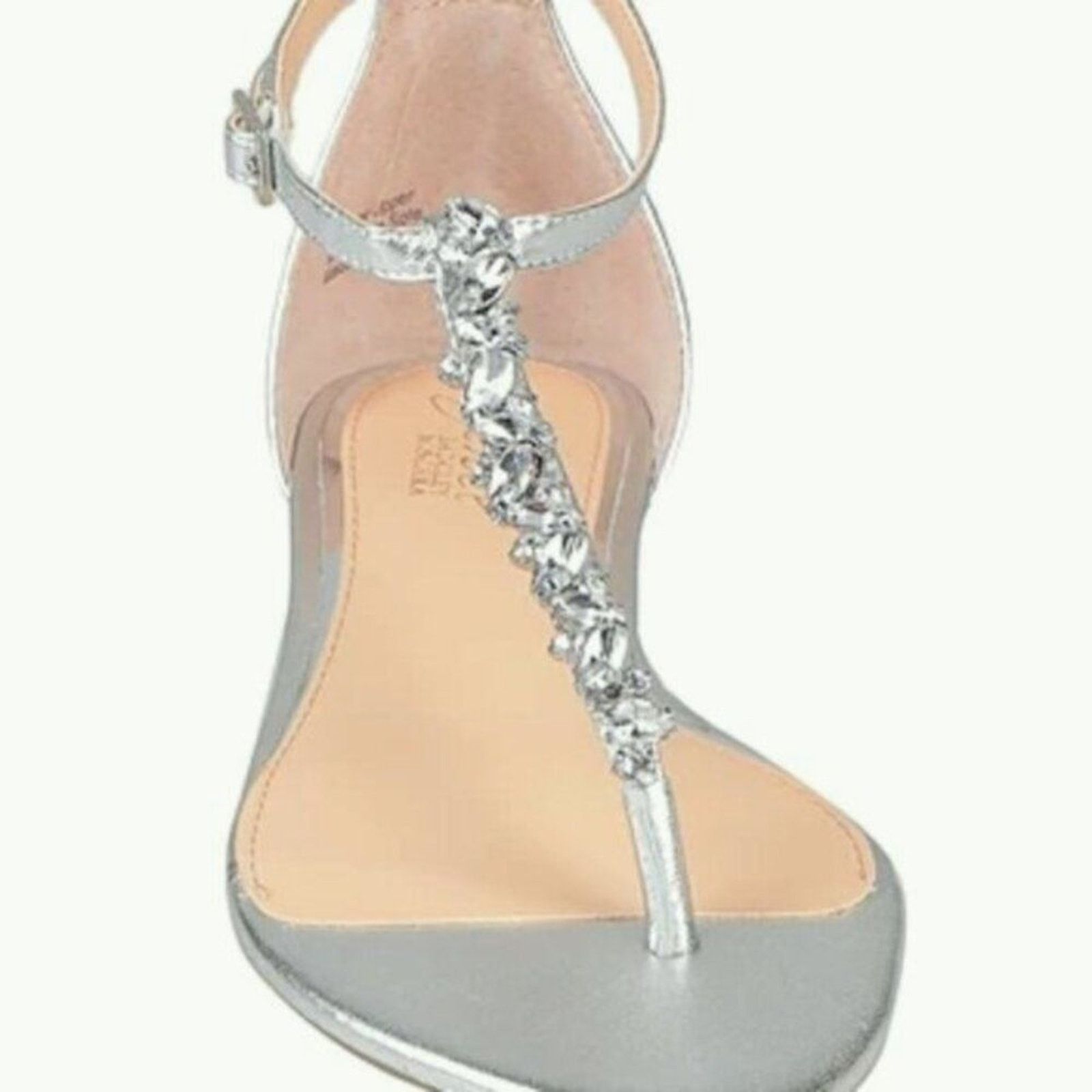 Badgley Mischka Badgley Mischka Metallic and rhinestone sandals silver 7.5 Size US 7.5 / IT 37.5 - 2 Thumbnail