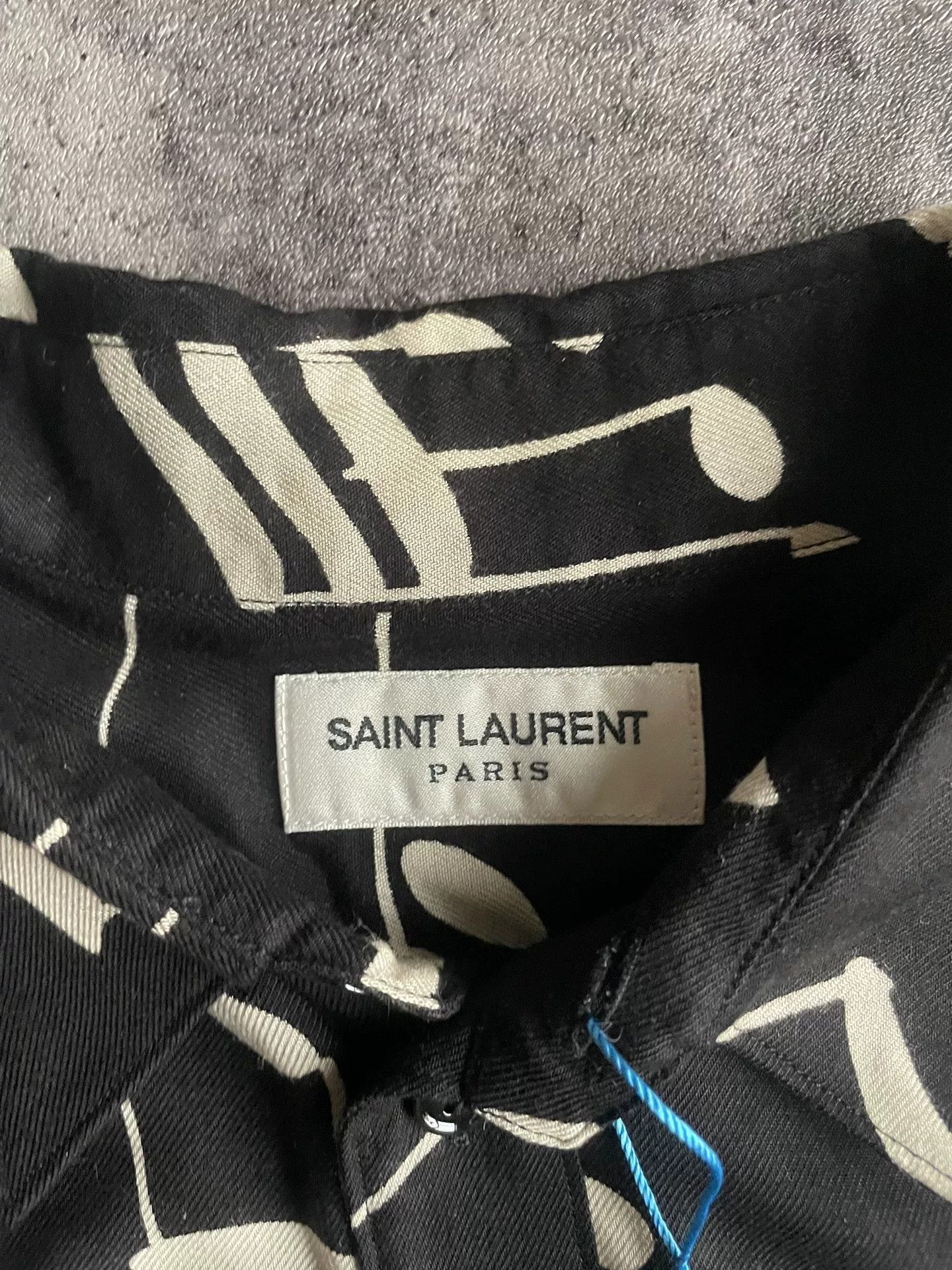 Saint Laurent Paris black music note patterned shirt. Size US L / EU 52-54 / 3 - 3 Thumbnail