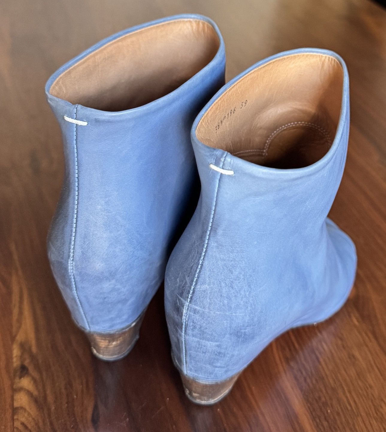 Maison Margiela Maison Margiela Cloudy Blue Leather Wedges Size US 9 / IT 39 - 6 Thumbnail