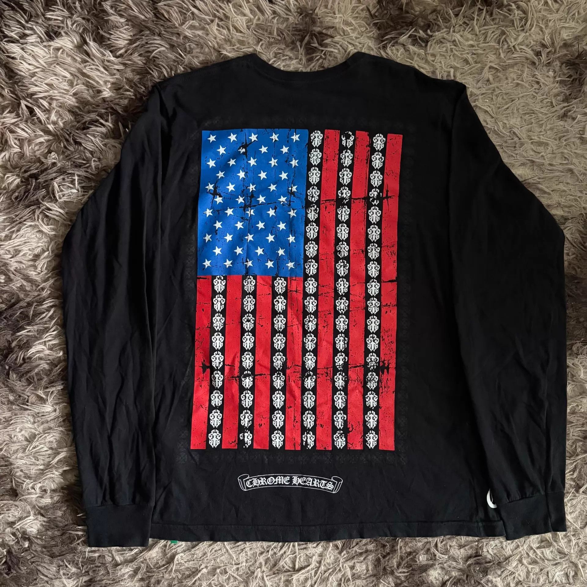 Chrome Hearts Chrome Hearts Black Flag Distressed Logo LongSleeve Size US M / EU 48-50 / 2 - 2 Thumbnail