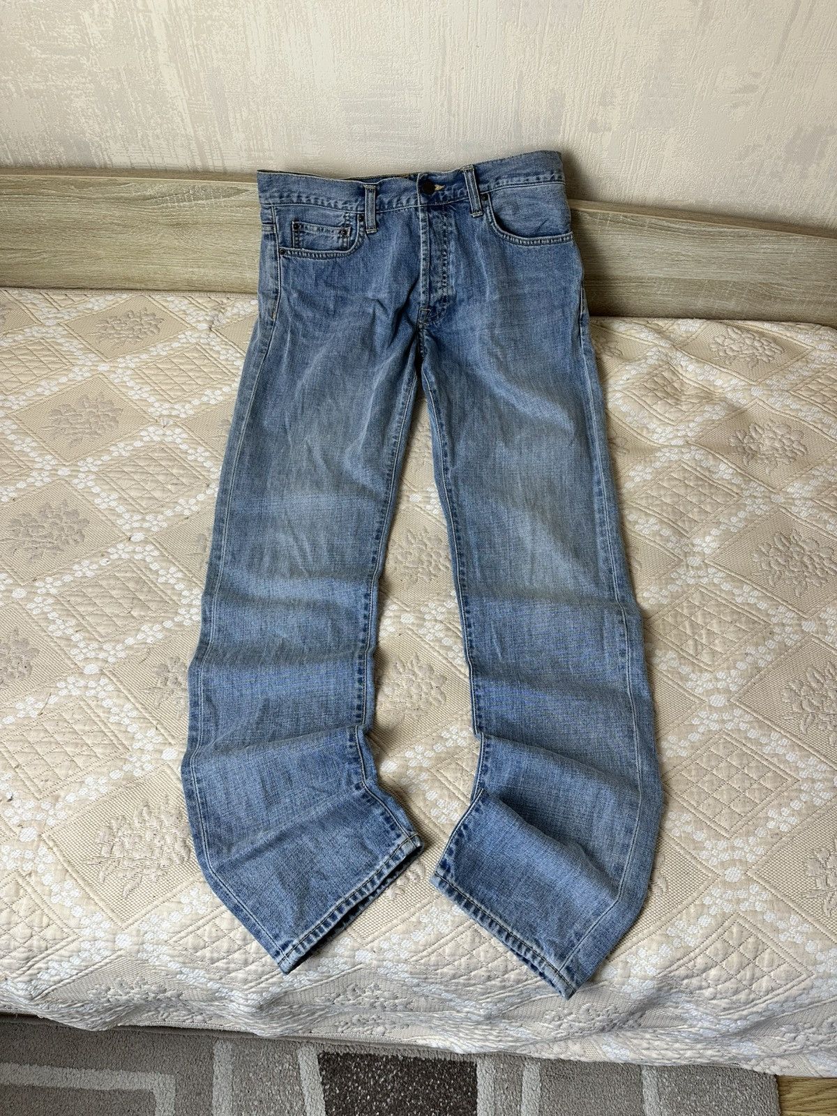 Carhartt 🔥 Carhartt Vintage Logo Denim Jeans Pants Trousers Blue Size US 31 - 4 Thumbnail