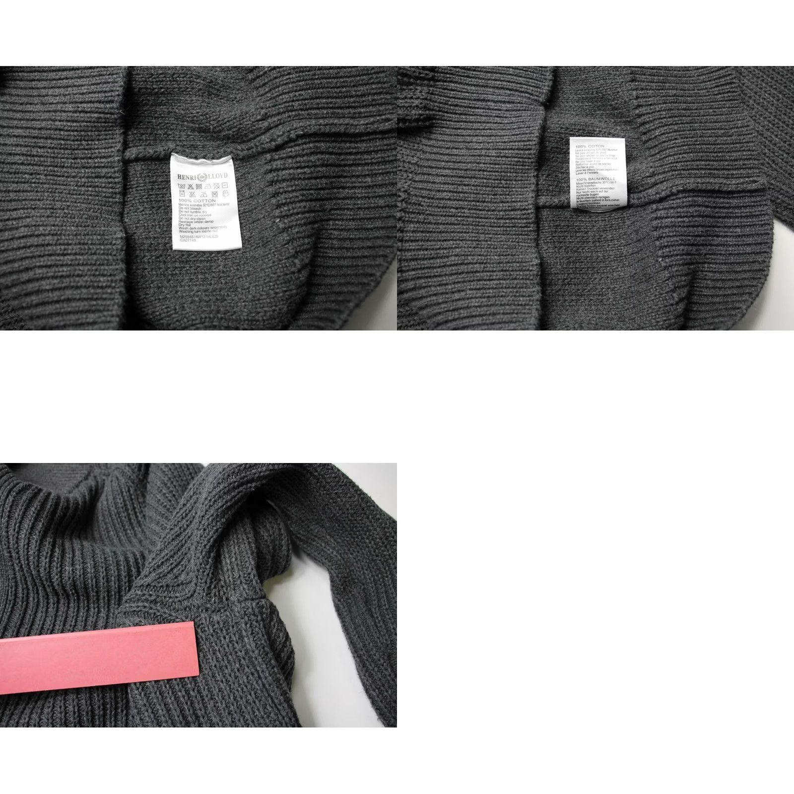 Henri Lloyd HENRI LLOYD Jumper Cardigan Men's MEDIUM Grey High Neck Buttoned Knit Jumper Mens Size US M / EU 48-50 / 2 - 8 Thumbnail