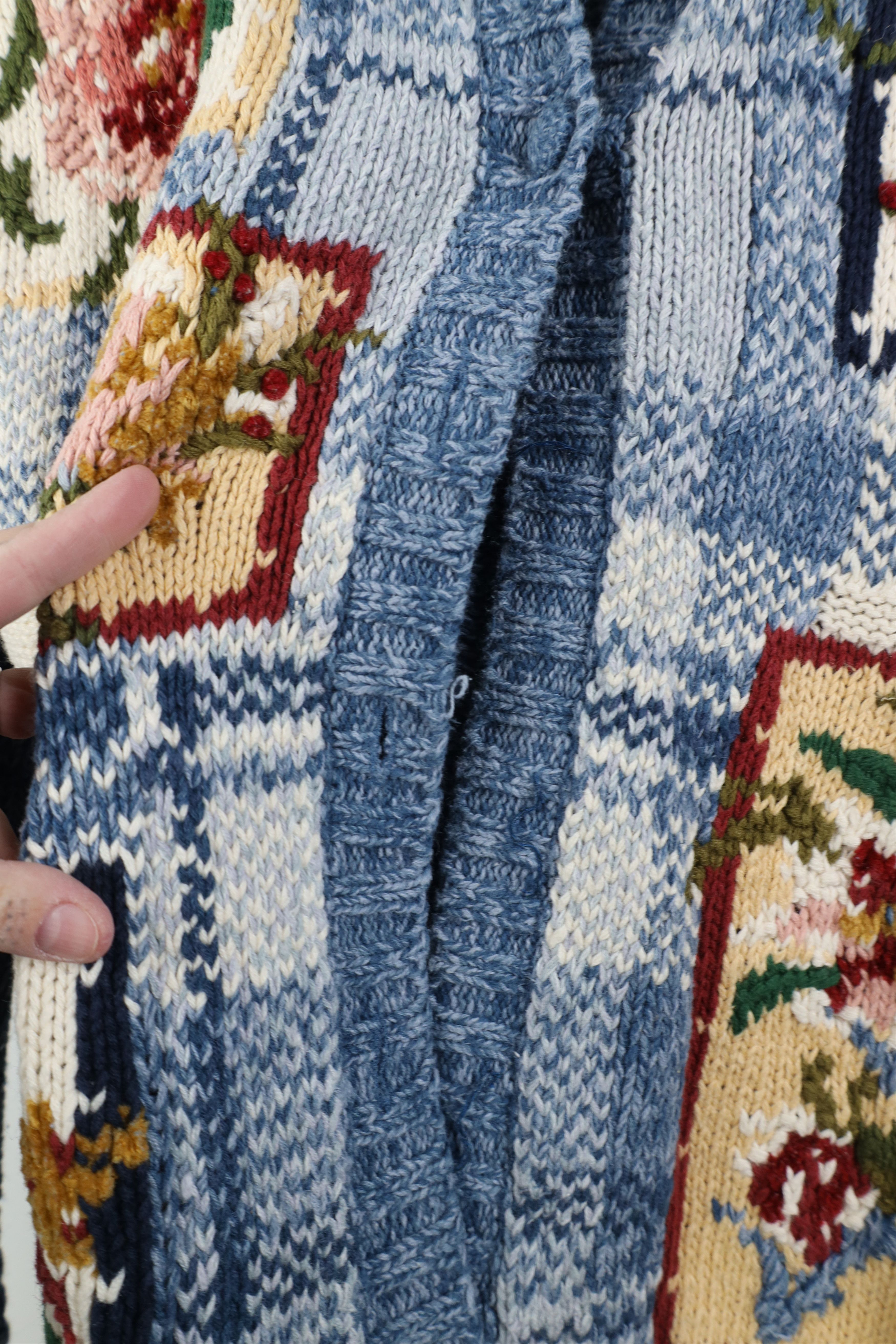 Vintage Vintage 90s Streetwear Embroidered Flower Cardigan Sweater Size M / US 6-8 / IT 42-44 - 5 Thumbnail
