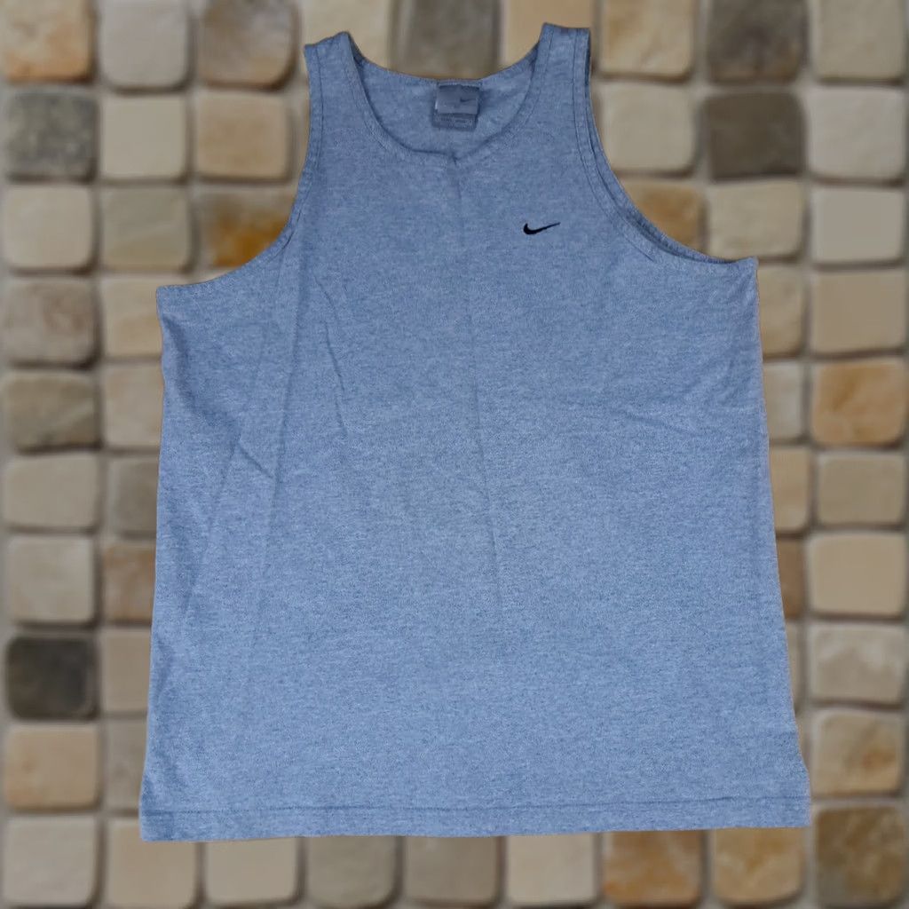 Nike Nike Tank Top Large Grey Classic Crew Neck Embroidered Men Size US L / EU 52-54 / 3 - 1 Thumbnail