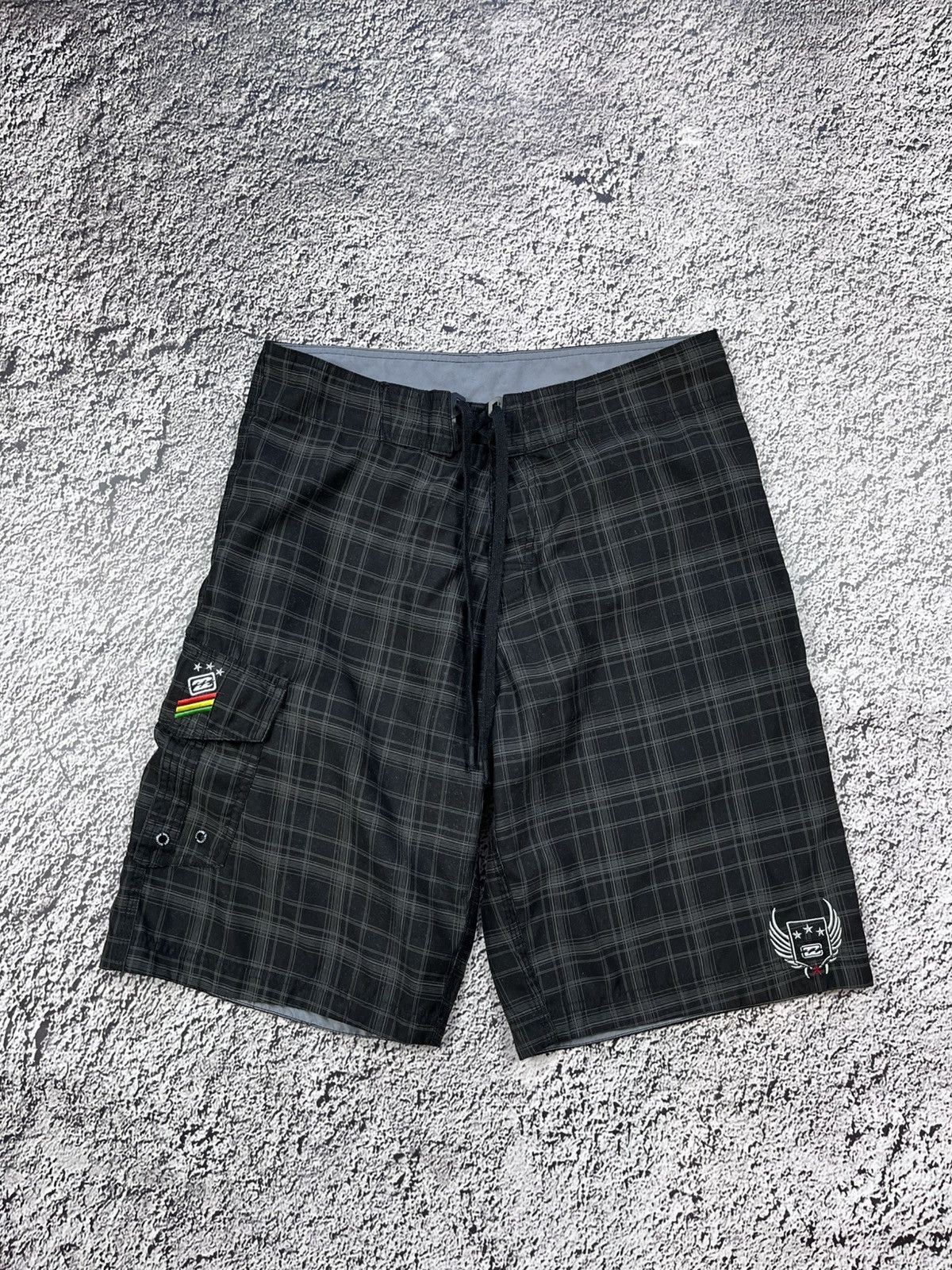 Vintage Y2K Billabong surf cargo check big logo shorts 32
