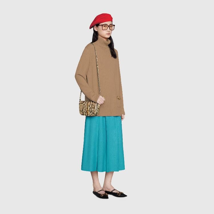 Gucci o1la5ras0526 Cashmere Turtleneck With Double G in Camel Size XXS / US 00 / IT 34 - 2 Thumbnail