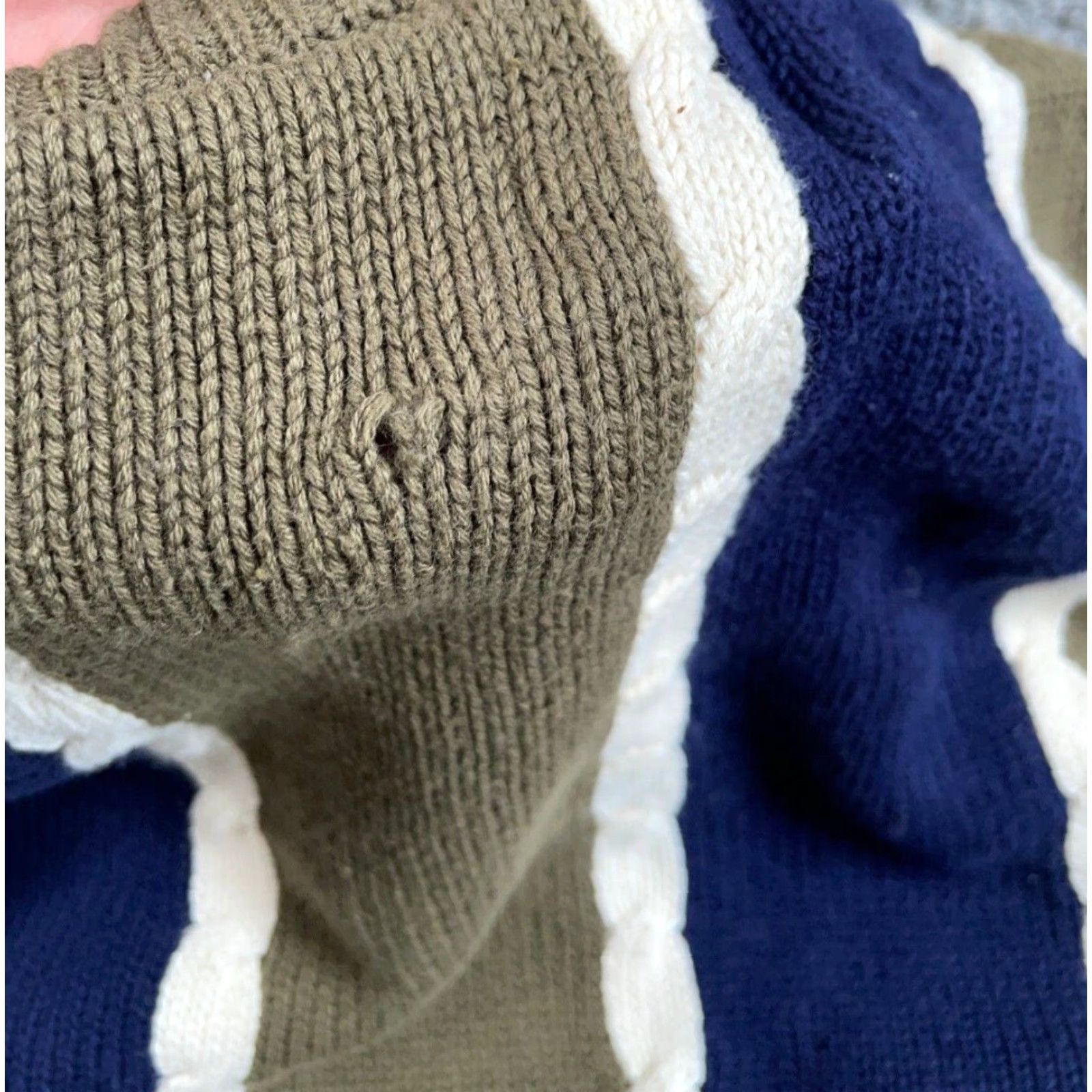 Vintage Vintage VTG 90s Textured Striped Pattern Sweater Adult Large (XL Tag) Green Blue Cotton Size US L / EU 52-54 / 3 - 5 Thumbnail