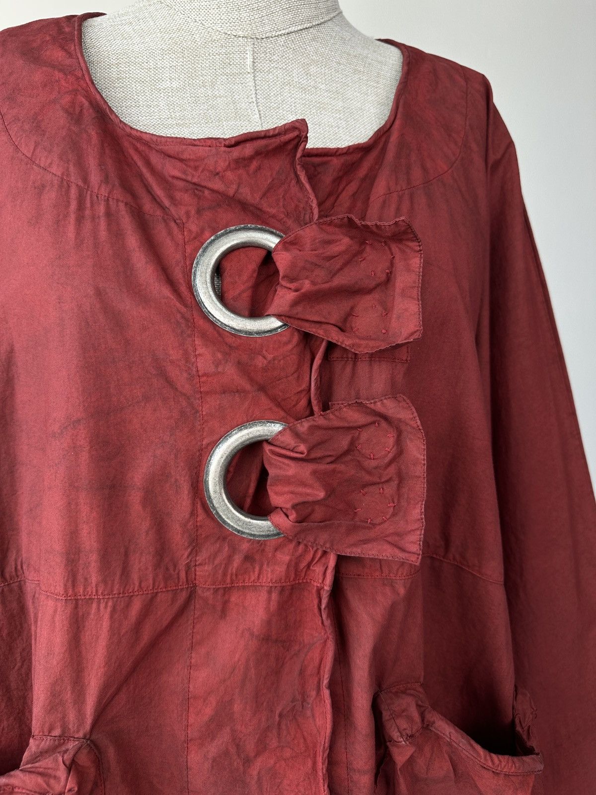Other BARBARA SPEER Oversized Crinkle Cotton Jacket Ring Ties Size M / US 6-8 / IT 42-44 - 14 Thumbnail