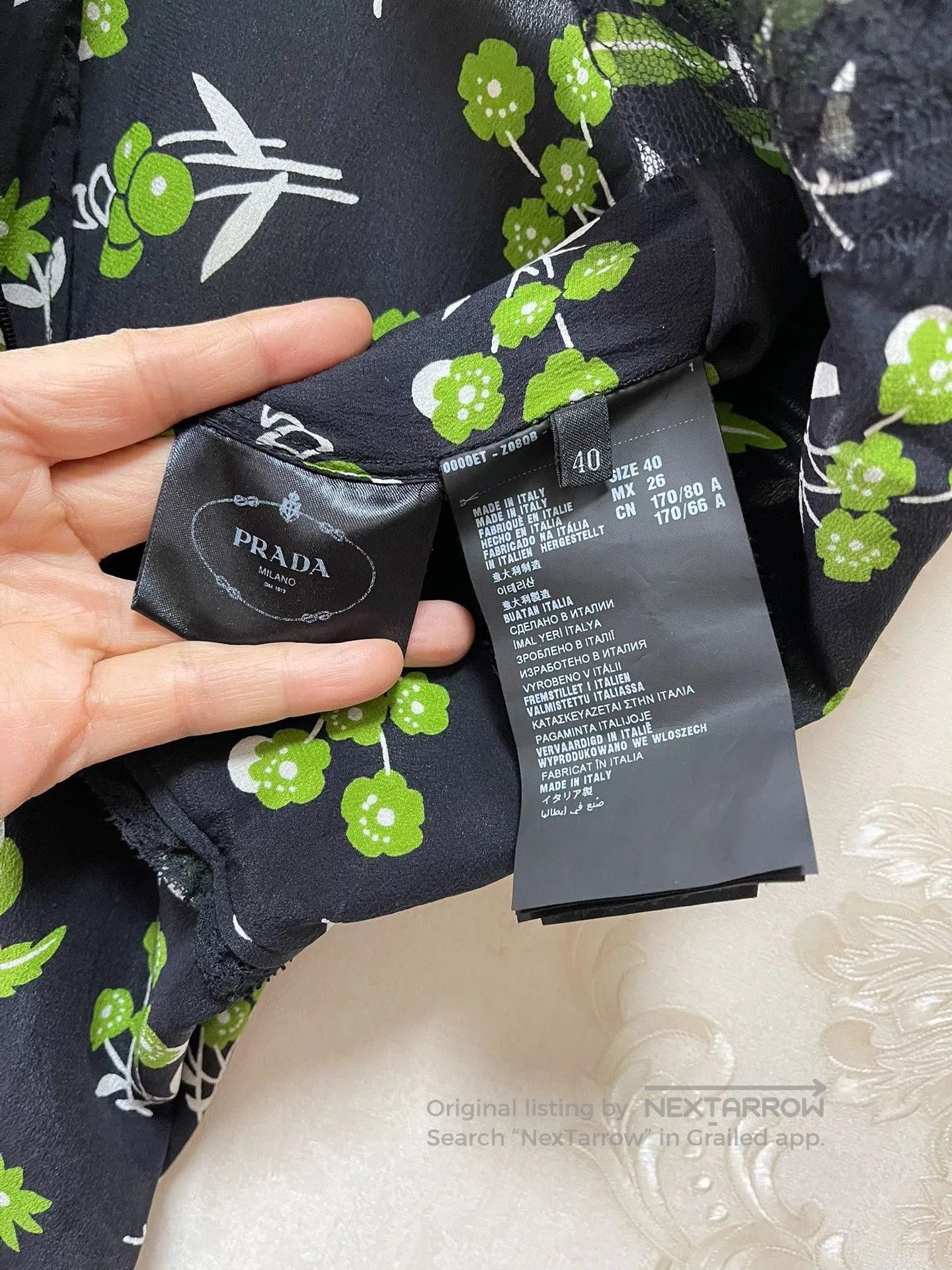 Prada Prada Silk Slip Dress with Floral Print. Size M / US 6-8 / IT 42-44 - 3 Thumbnail