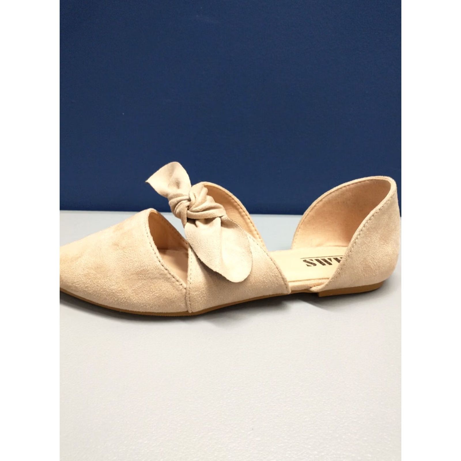 Vintage AMS Isabella 28 Bowknot Flats Womens Size 7.5 Tan Faux Suede Pointed Toe Slip On Women’s Flat Size US 8 / IT 38 - 5 Thumbnail