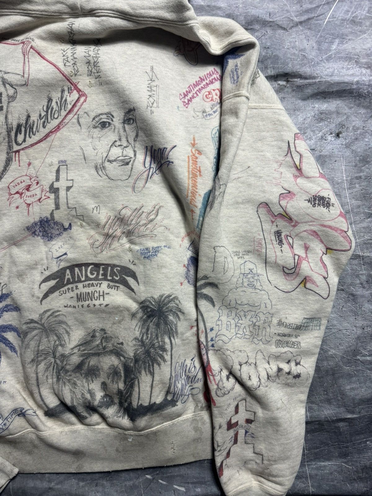 Born X Raised × Saint Michael Saint Michael Born X Raised Graffiti Hoodie Size US XL / EU 56 / 4 - 11 Thumbnail