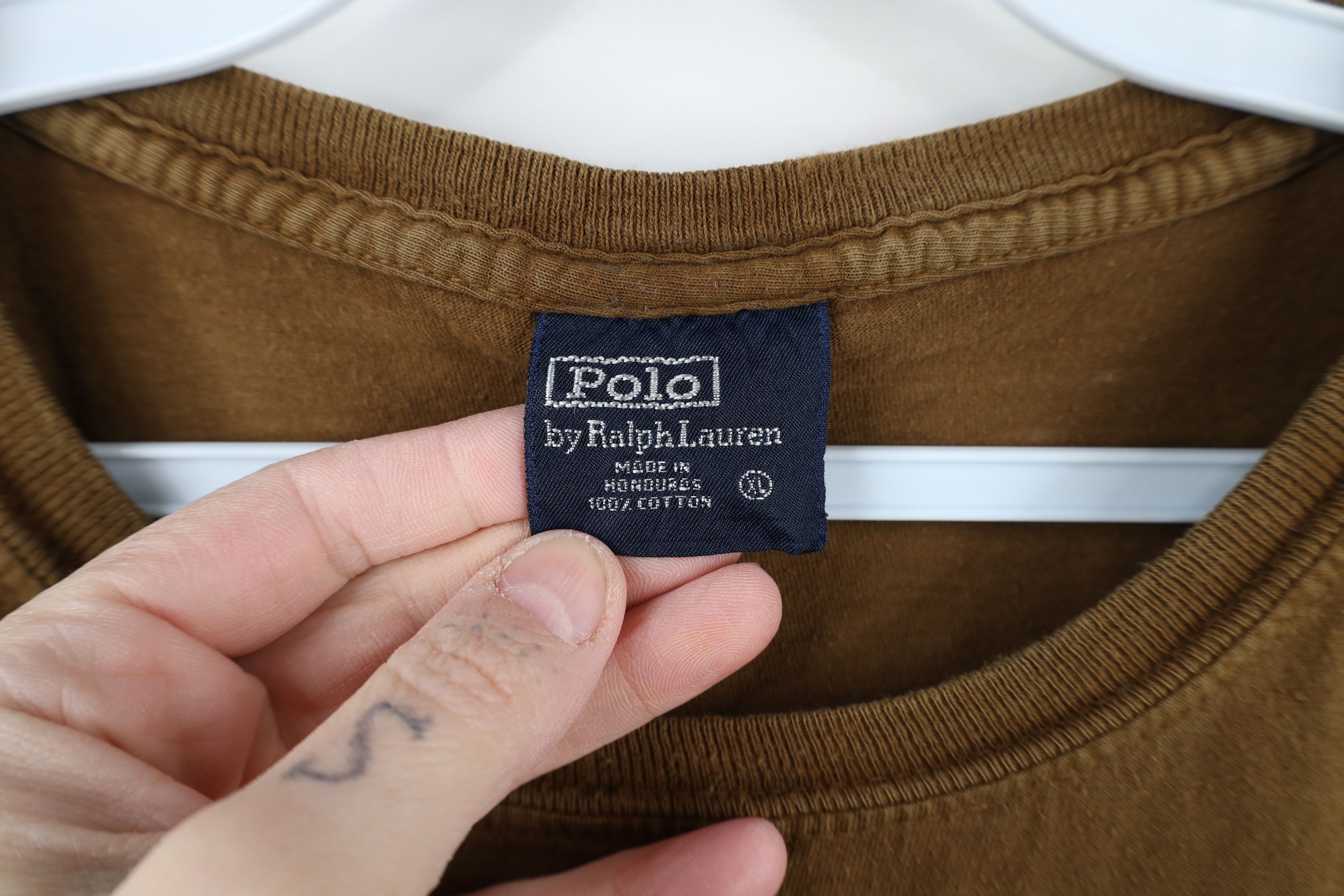 Ralph Lauren × Vintage Vintage 90s Ralph Lauren Short Sleeve T-Shirt Brown Cotton Size US XL / EU 56 / 4 - 10 Thumbnail