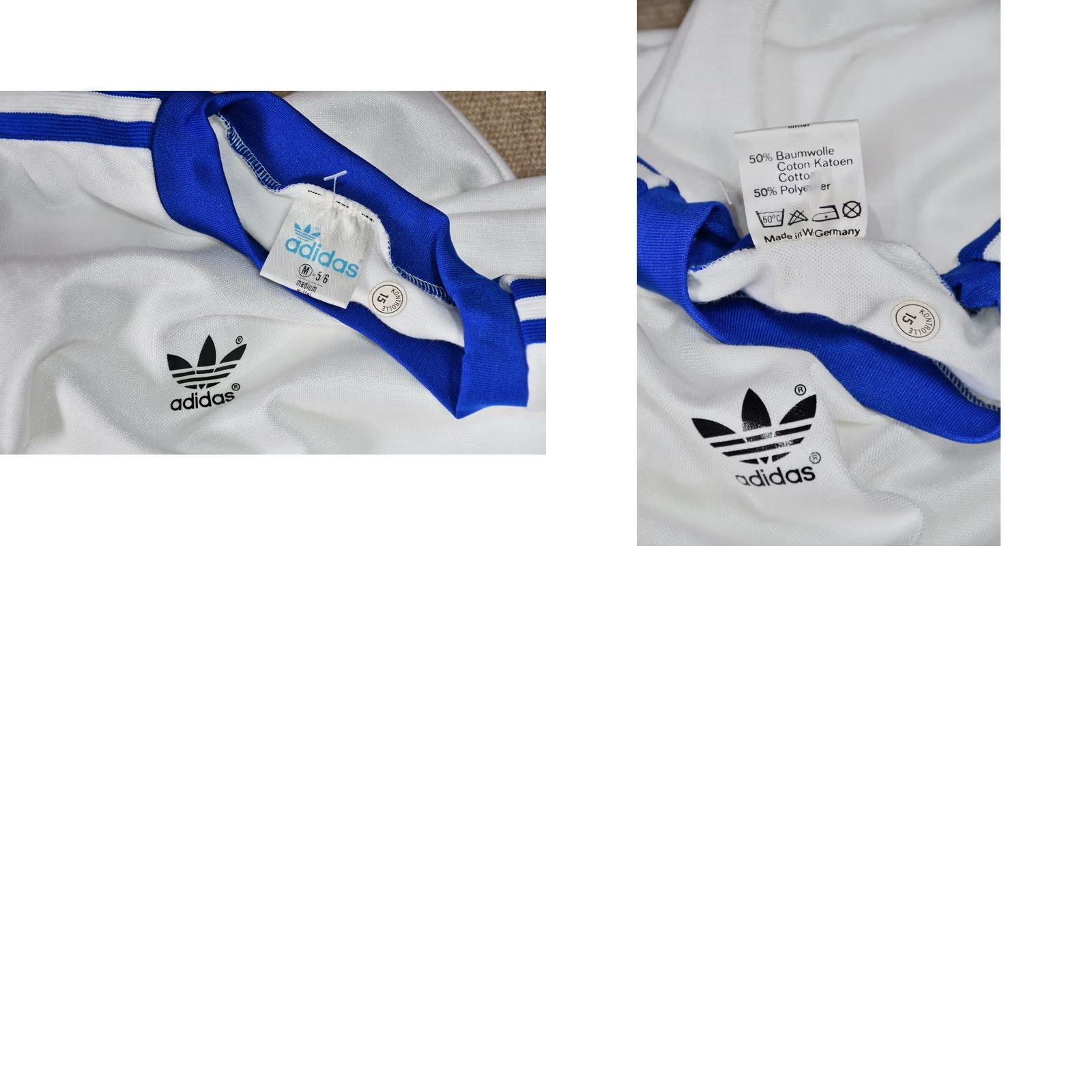 Adidas VINTAGE adidas West Germany Shirt Mens M White Jersey Regular Crew Neck Long Sleeve 50% Polyester 50% Cotton 50% Poly 100% Genuine New Without Tag Size US M / EU 48-50 / 2 - 8 Thumbnail