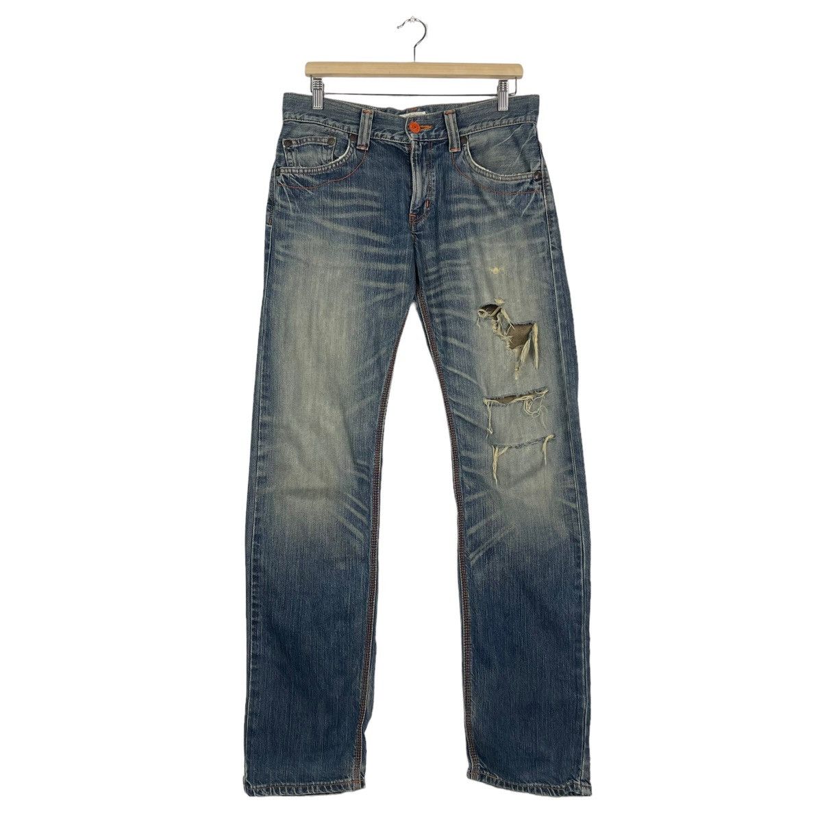 Edwin × Hysteric Glamour Edwin Zipper Pocket Zipper Fly Distressed Jeans Size US 34 / EU 50 - 2 Thumbnail