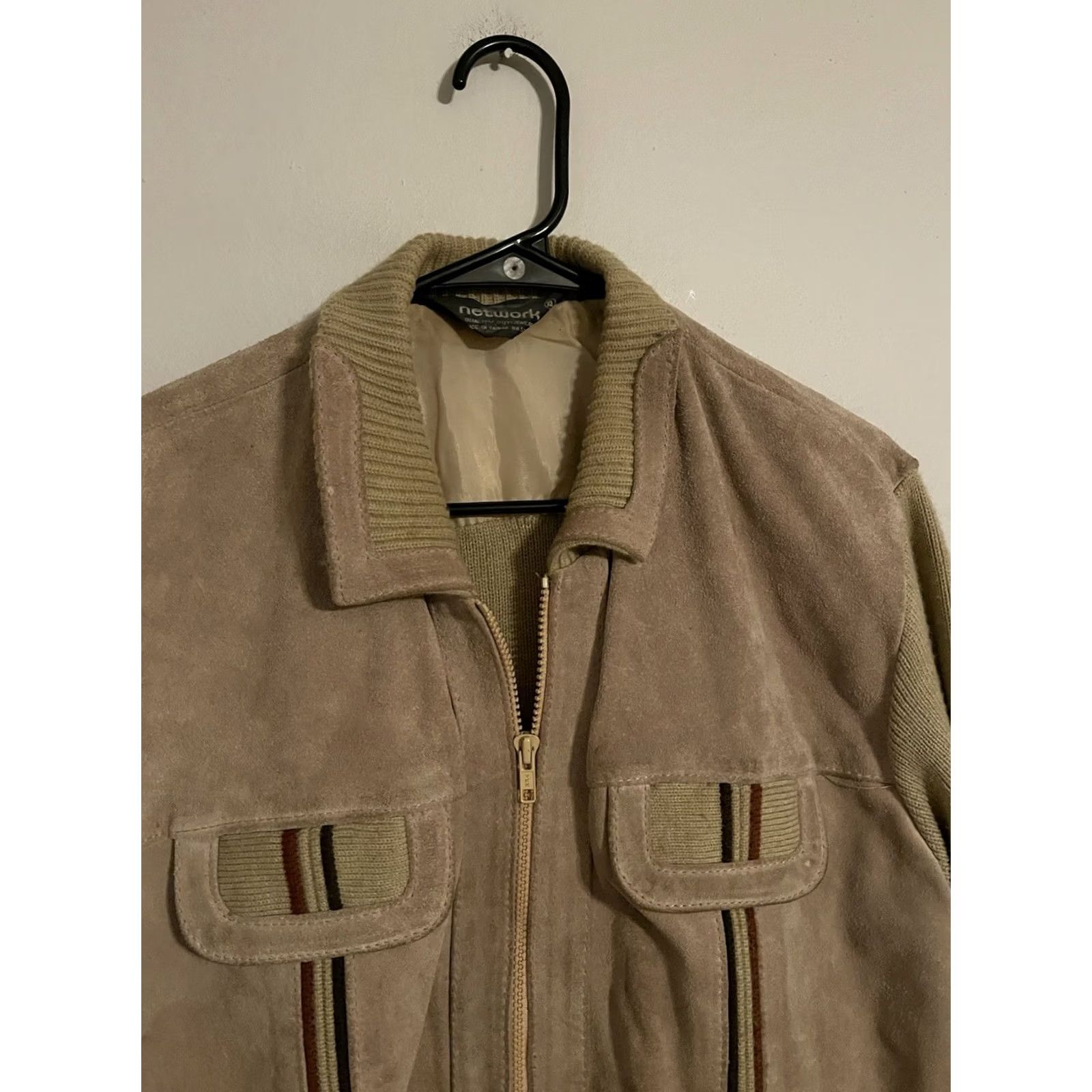 Vintage VINTAGE Network Suede Cowhide Leather Zip Bomber Cafe Racer Jacket - Men's XL Size US XL / EU 56 / 4 - 2 Thumbnail