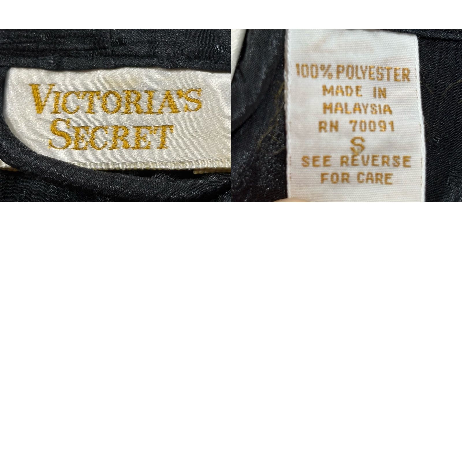 Victoria's Secret VINTAGE Victoria's Secret Kimono Robe Women Small Black Belted 90s Solid Tie Short Gold Label Size 28" / US 6 / IT 42 - 8 Thumbnail