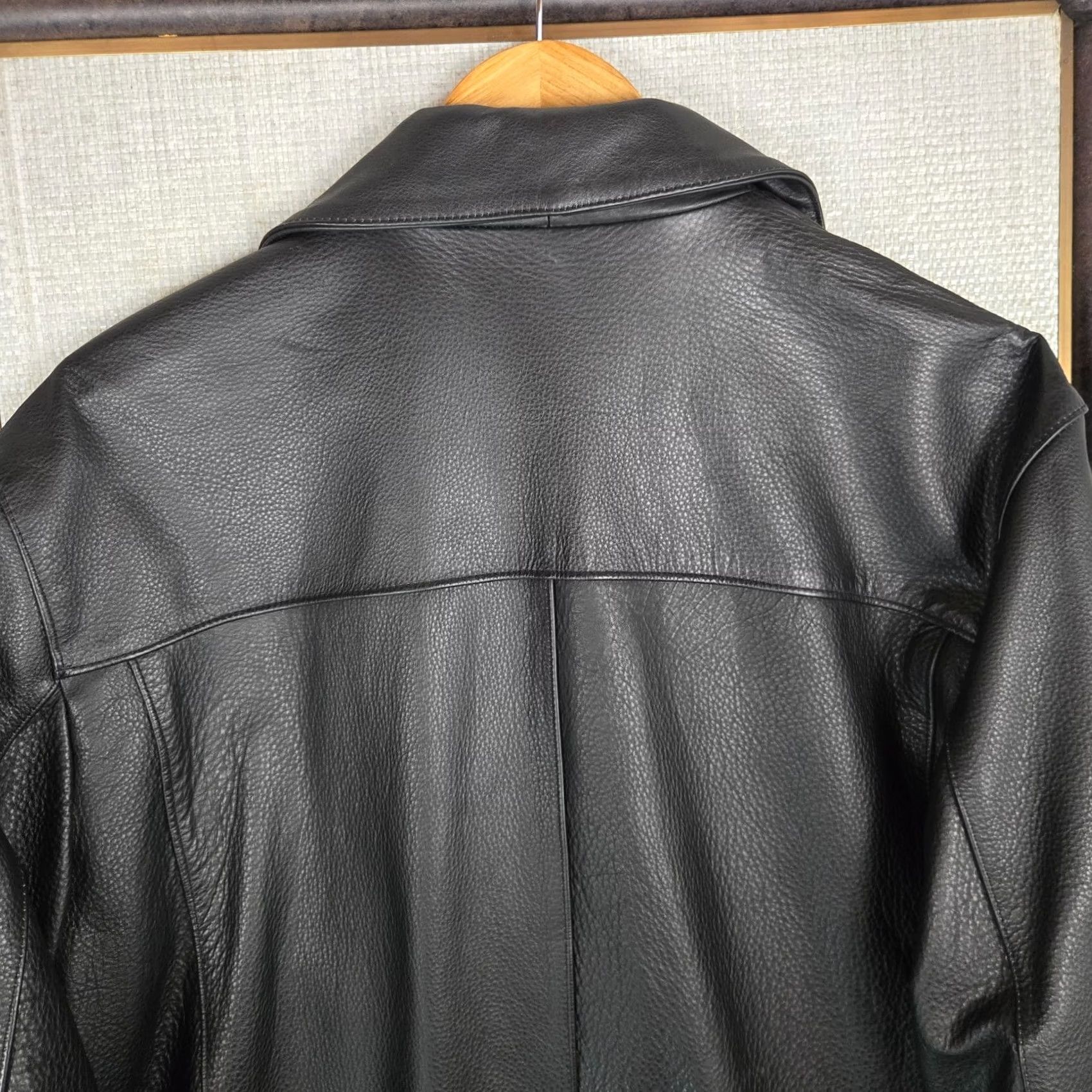 Kenneth Cole Kenneth Cole Reaction Men's Leather Jacket Medium Notch Lapel Button Front Insulated Black Coat/Jacket Size US M / EU 48-50 / 2 - 5 Thumbnail