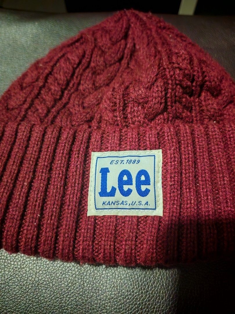 Lee Lee Burgundy Cable Knit Acrylic Watch Cap Beanie Size ONE SIZE - 3 Thumbnail