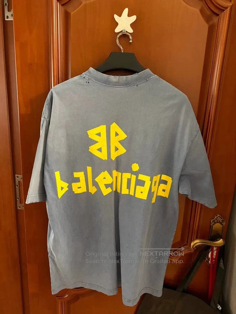 Balenciaga Balenciaga Blue Tape Short Sleeve Tee. Size US L / EU 52-54 / 3 - 2 Thumbnail
