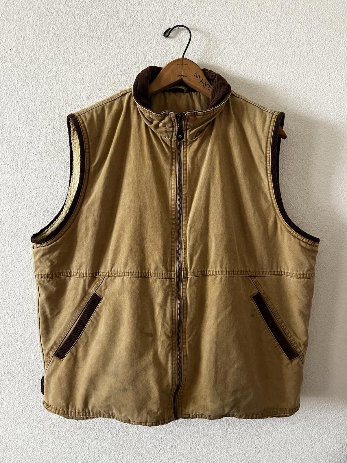 Wrangler VTG Wrangler Hero Canvas Sherpa Vest Mens 2XL Brown Lined Size US XXL / EU 58 / 5 - 1 Thumbnail