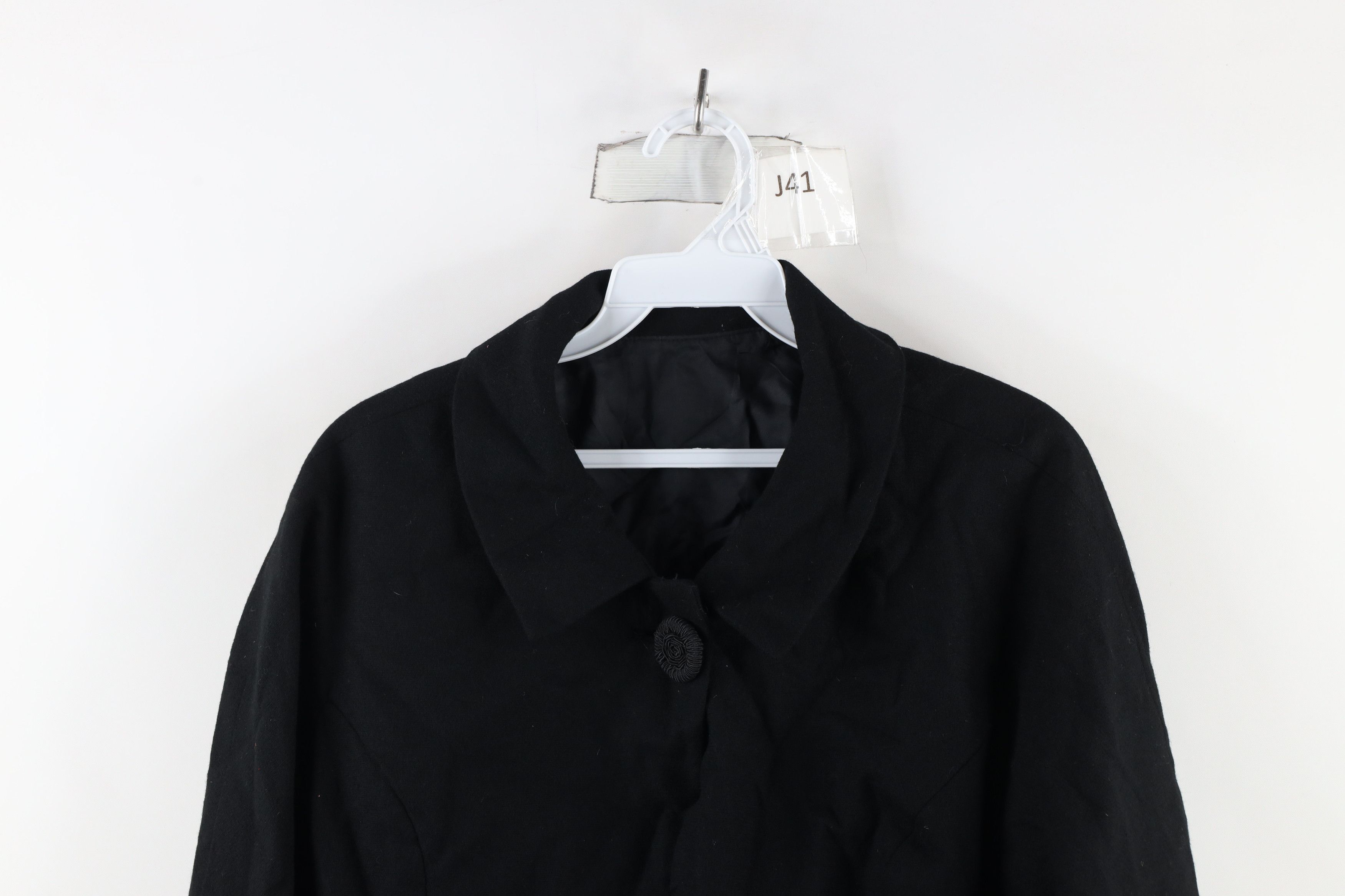 Vintage Vintage 50s Rockabilly Button Wool Cropped Blazer Jacket USA Size XXL / US 16-18 / IT 52-54 - 2 Thumbnail