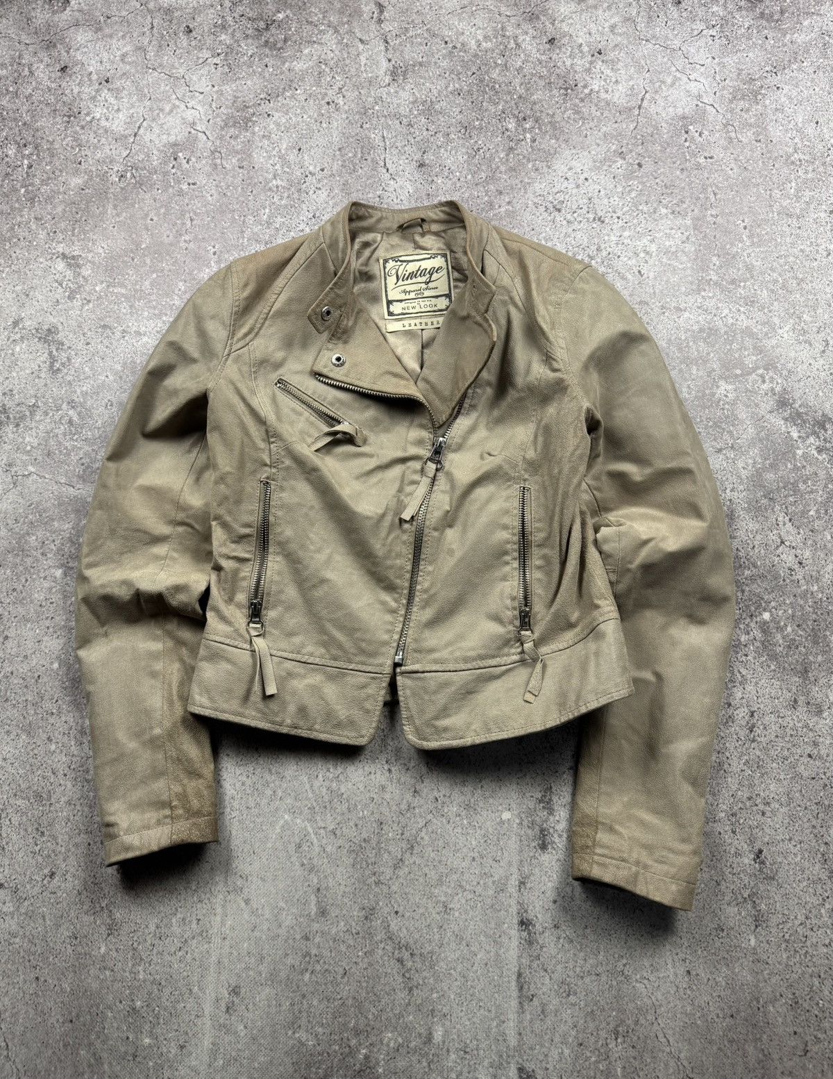 Japanese Brand SICK DISTRESSED BIKER ASSYMETRICAL ZIP LEATHER JACKET Y2K Size M / US 6-8 / IT 42-44 - 1 Thumbnail