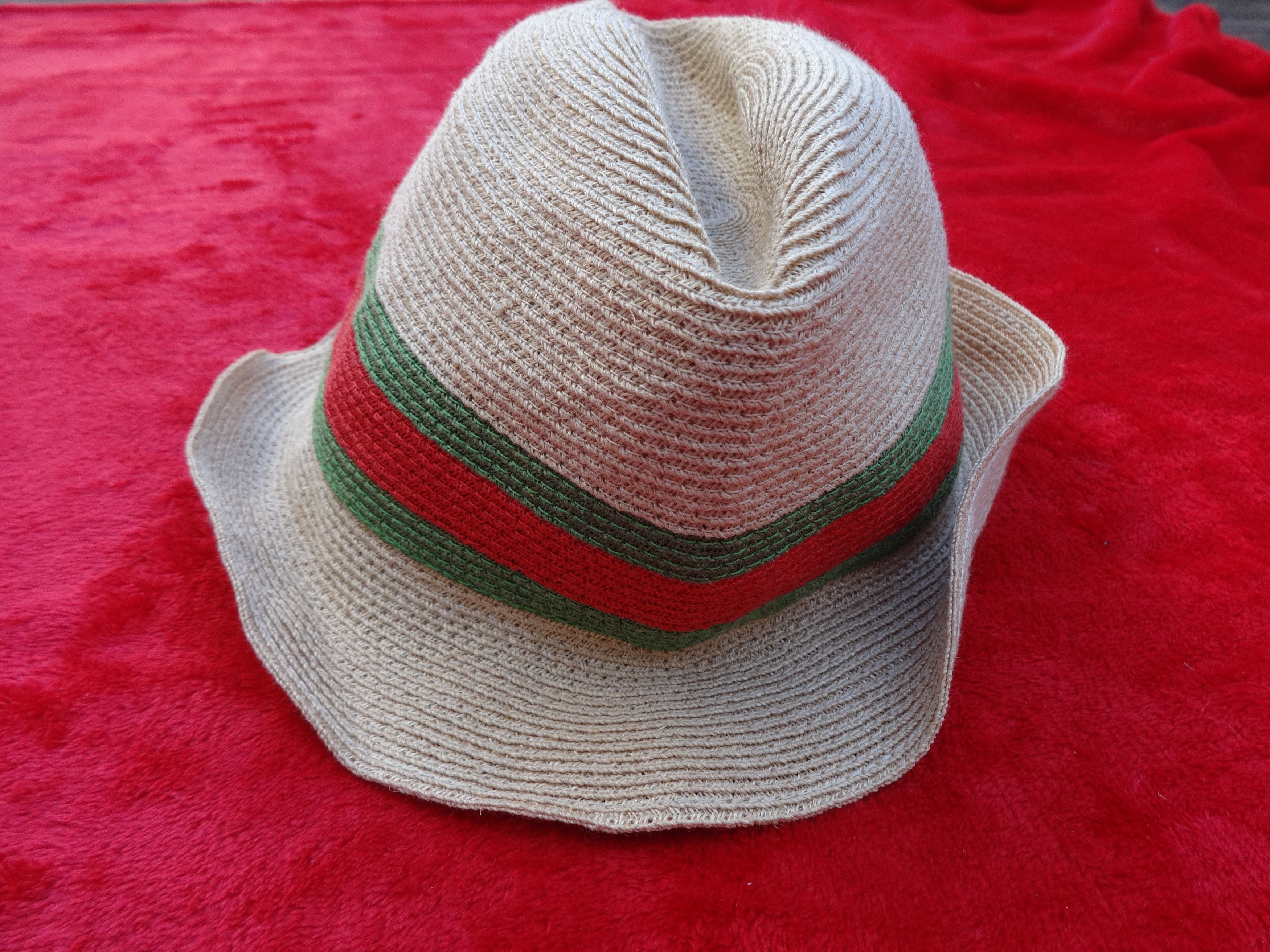 Gucci Straw Fedora Hat Beige Web