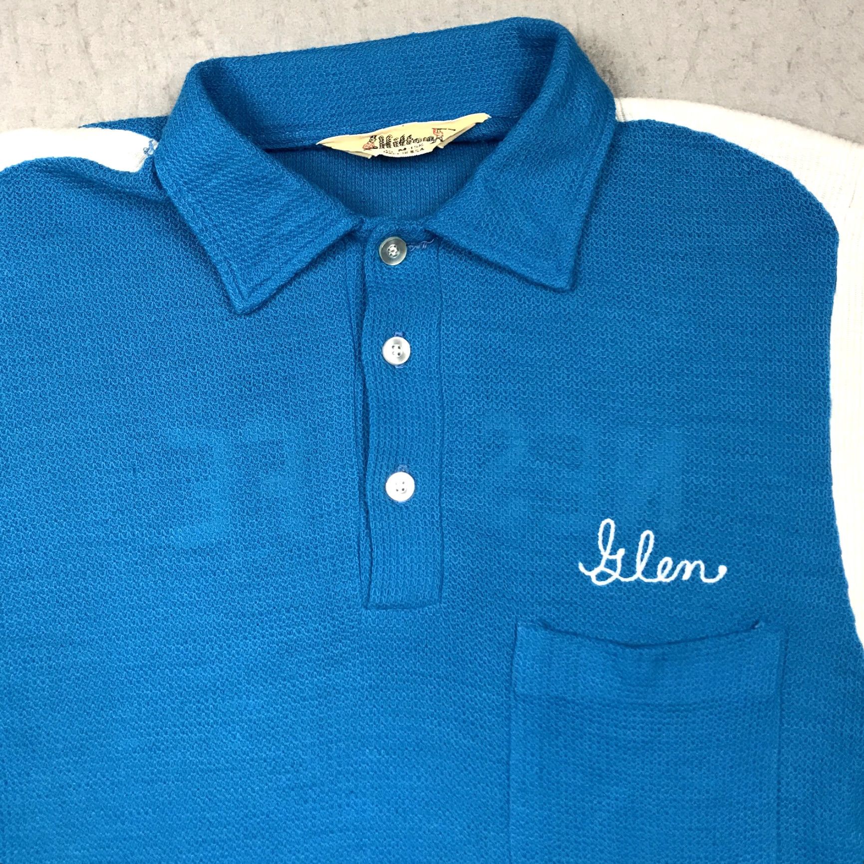 Vintage VINTAGE Hilton Bowling Shirt Mens M Blue Knit Polo Rockabilly 1950s USA Shirts Rockabilly Mens M Blue USA Size US M / EU 48-50 / 2 - 2 Thumbnail