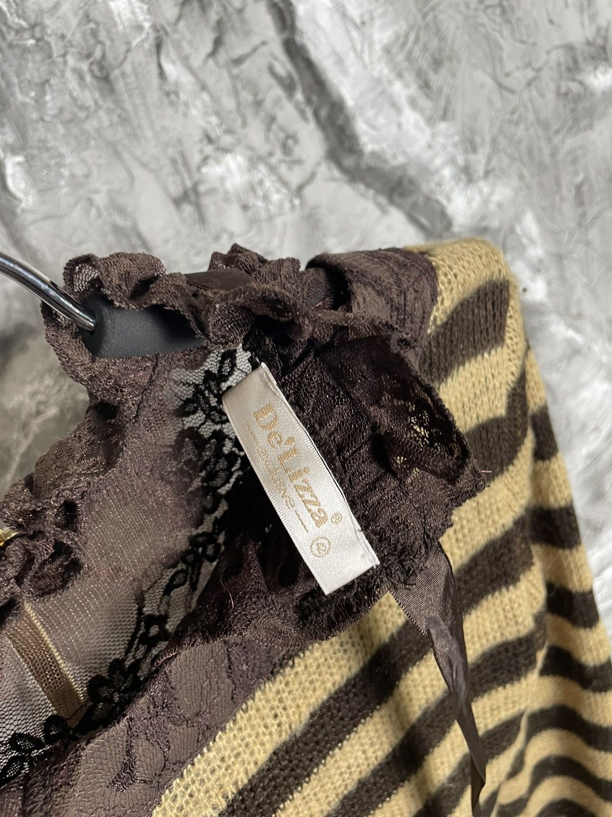 Hysteric Glamour × Japanese Brand Y2K Punk Guipure Pocket Striped Sweater Gothic Style Size S / US 4 / IT 40 - 7 Thumbnail