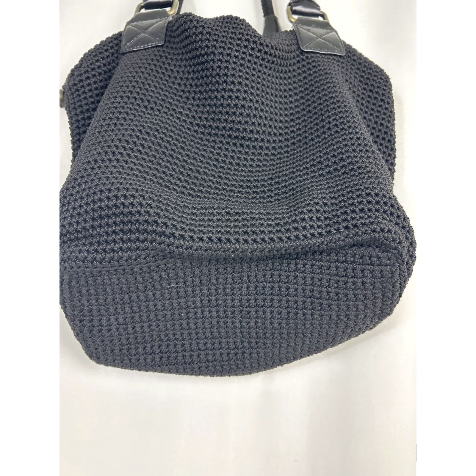 The Sak The Sak Shoulder Bag knit Black 11x6x9 Double Handles Zip Womens Boho Size ONE SIZE - 4 Thumbnail