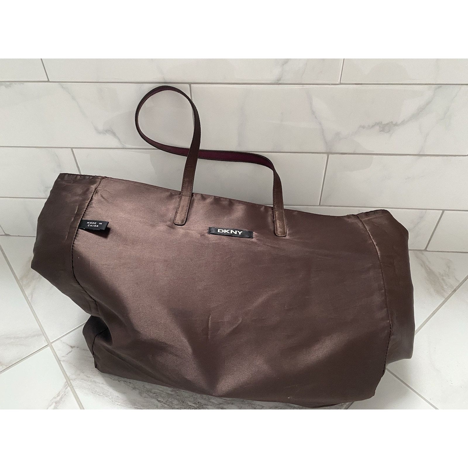 DKNY Vintage DKNY Tote Bag Velour Velvet Burgundy Reversible Size ONE SIZE - 8 Thumbnail