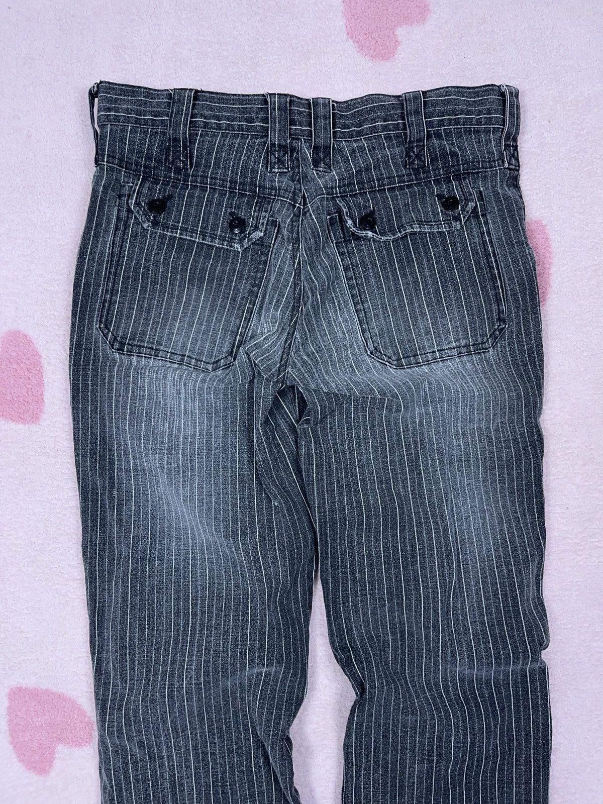 20471120 × Japanese Brand ➕ avant garde striped front cargo straight trousers Japanese Size US 30 / EU 46 - 4 Thumbnail