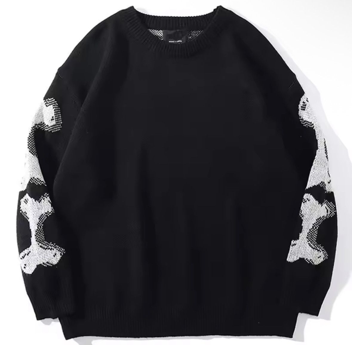 Japanese Brand Street Retro Bone Skeleton Sweater Jacquard Knit Sweatshirt Size US M / EU 48-50 / 2 - 2 Thumbnail