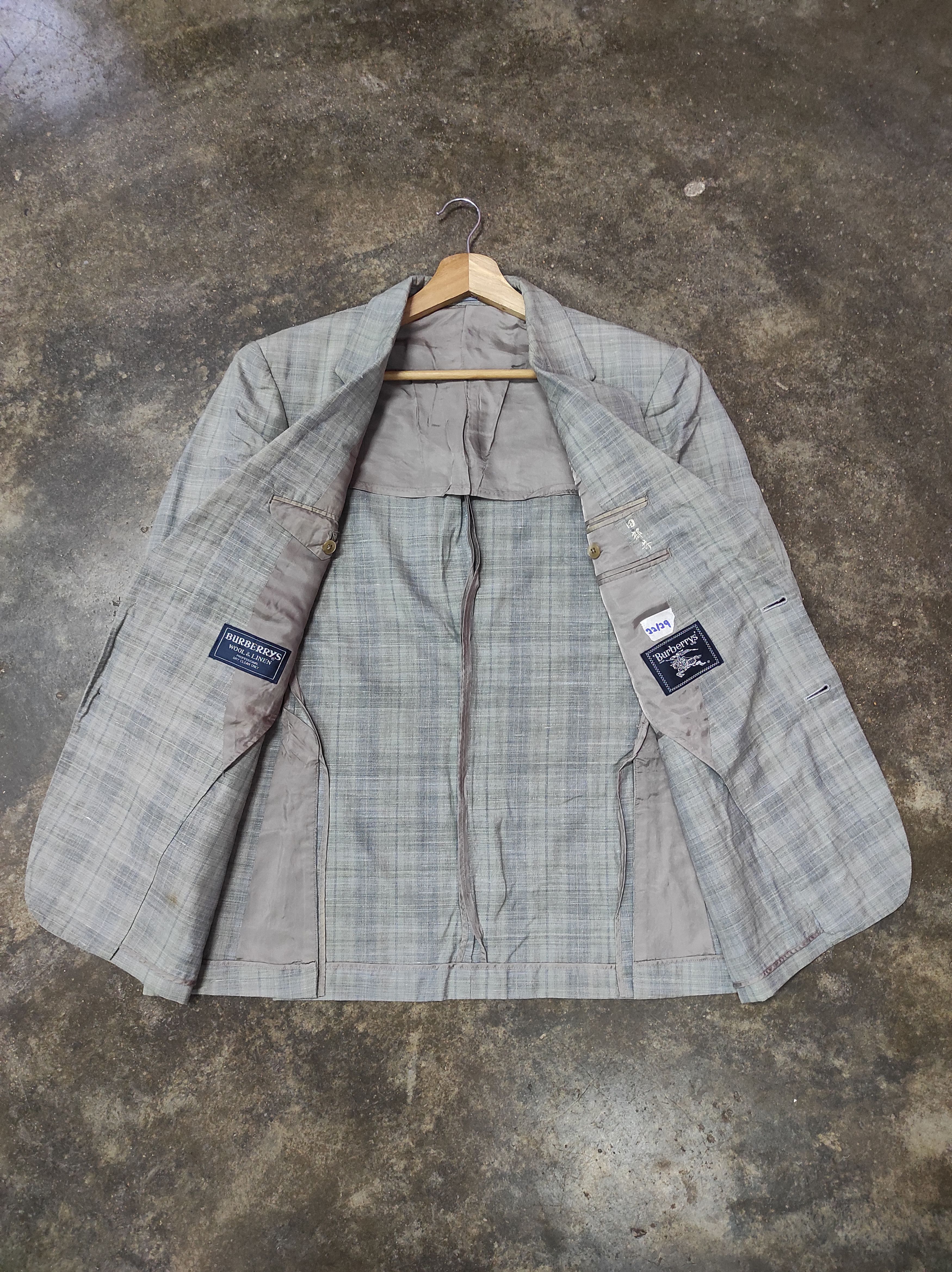 Burberry × Vintage BURBERRY VTG PLAID BLAZER COAT JACKET Size 44R - 2 Thumbnail