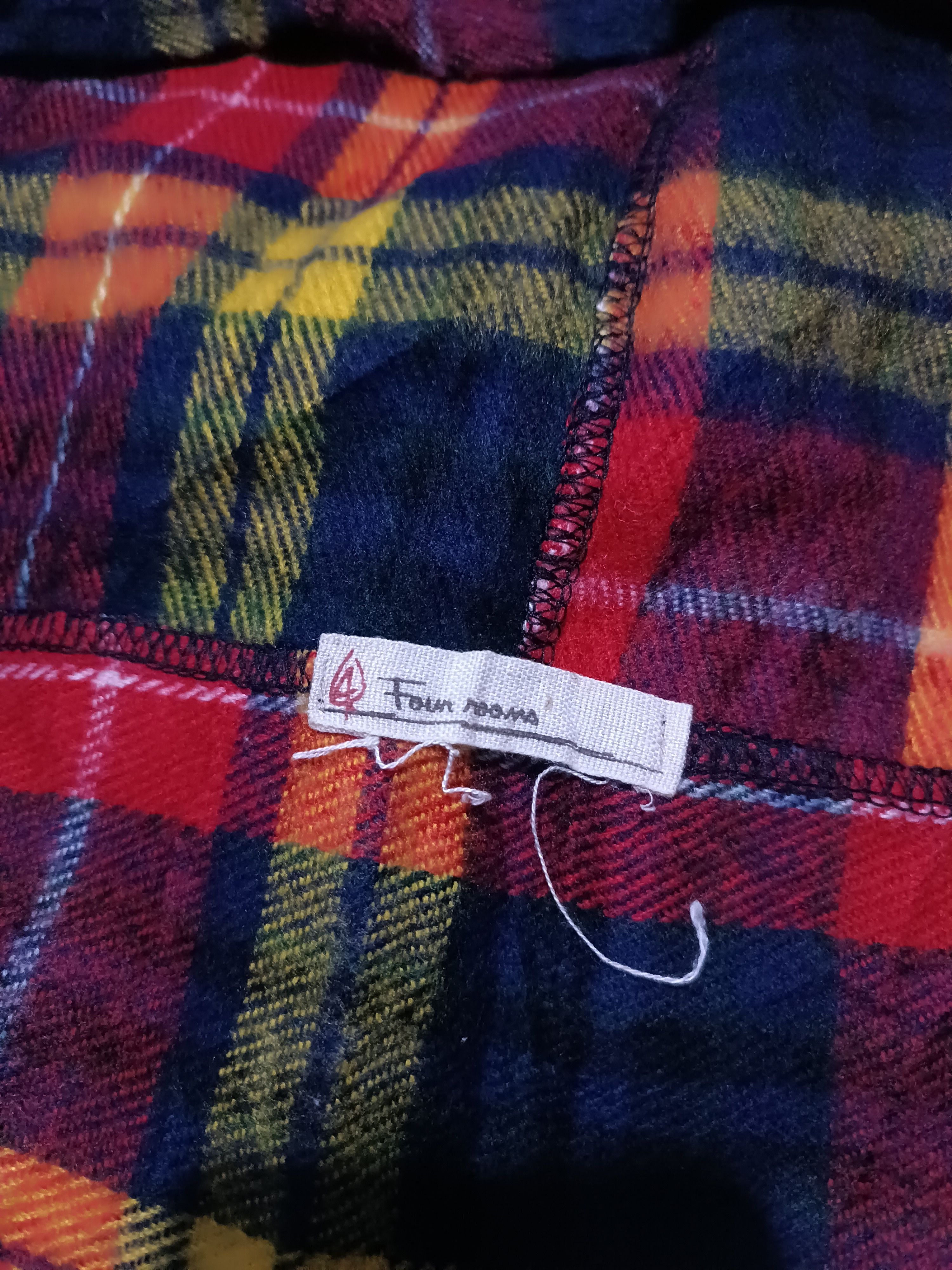 Japanese Brand Vintage Wool Blanket Poncho Checked Size ONE SIZE - 6 Thumbnail