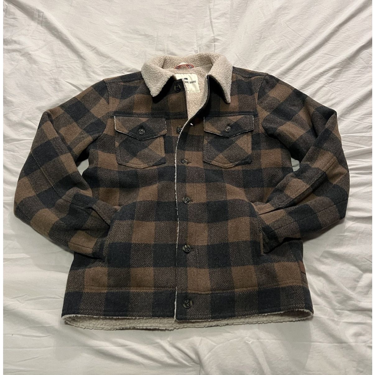 Other The Normal Brand Sherpa Jacket Size Small In Brown & Gray Ch Size US S / EU 44-46 / 1 - 2 Thumbnail