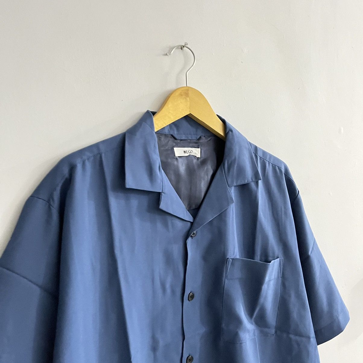 Japanese Brand Wego - Blue Minimalist Campcollar Shirt Size US L / EU 52-54 / 3 - 3 Thumbnail