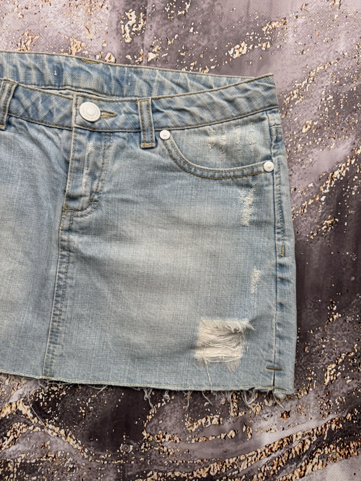 Vintage Vintage Denim Mini Skirt Size 25" / US 0 / IT 36 - 3 Thumbnail