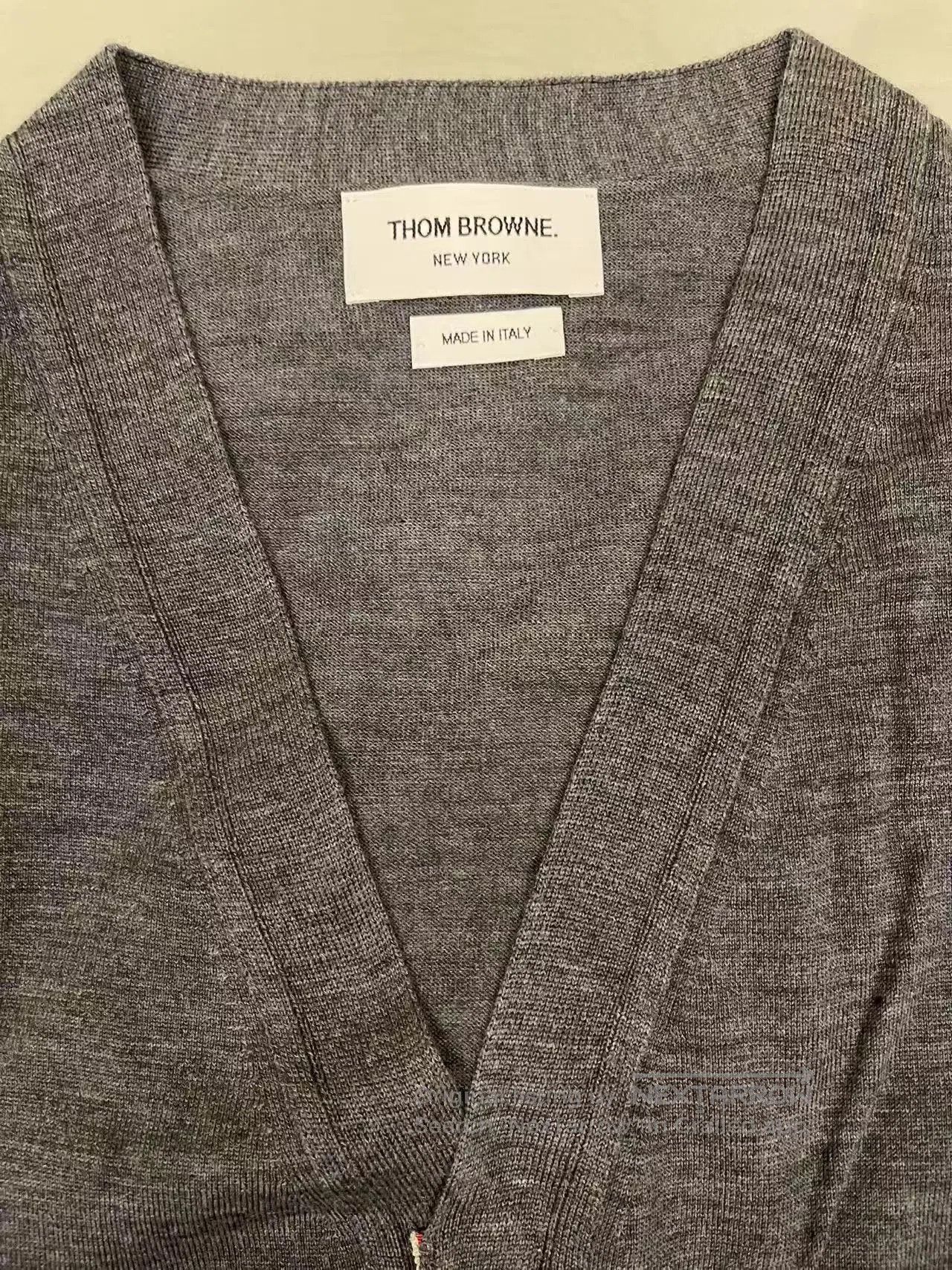 Thom Browne Thom Browne Gray 4-Stripe Wool Cardigan. Size US M / EU 48-50 / 2 - 2 Thumbnail