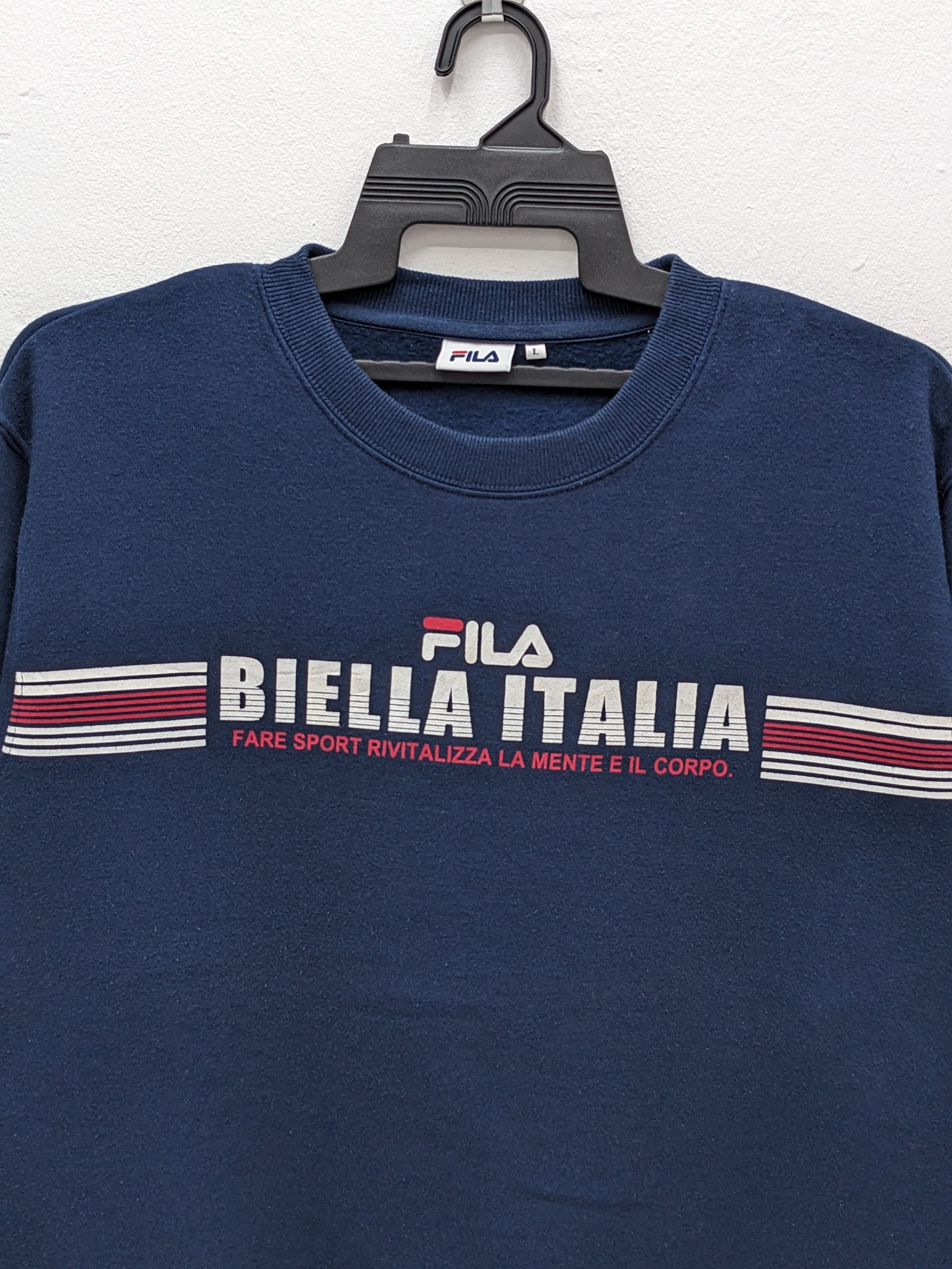 Fila Vintage FILA BIELLA ITALIA Striped Crewneck Sweatshirt Size US L / EU 52-54 / 3 - 3 Thumbnail