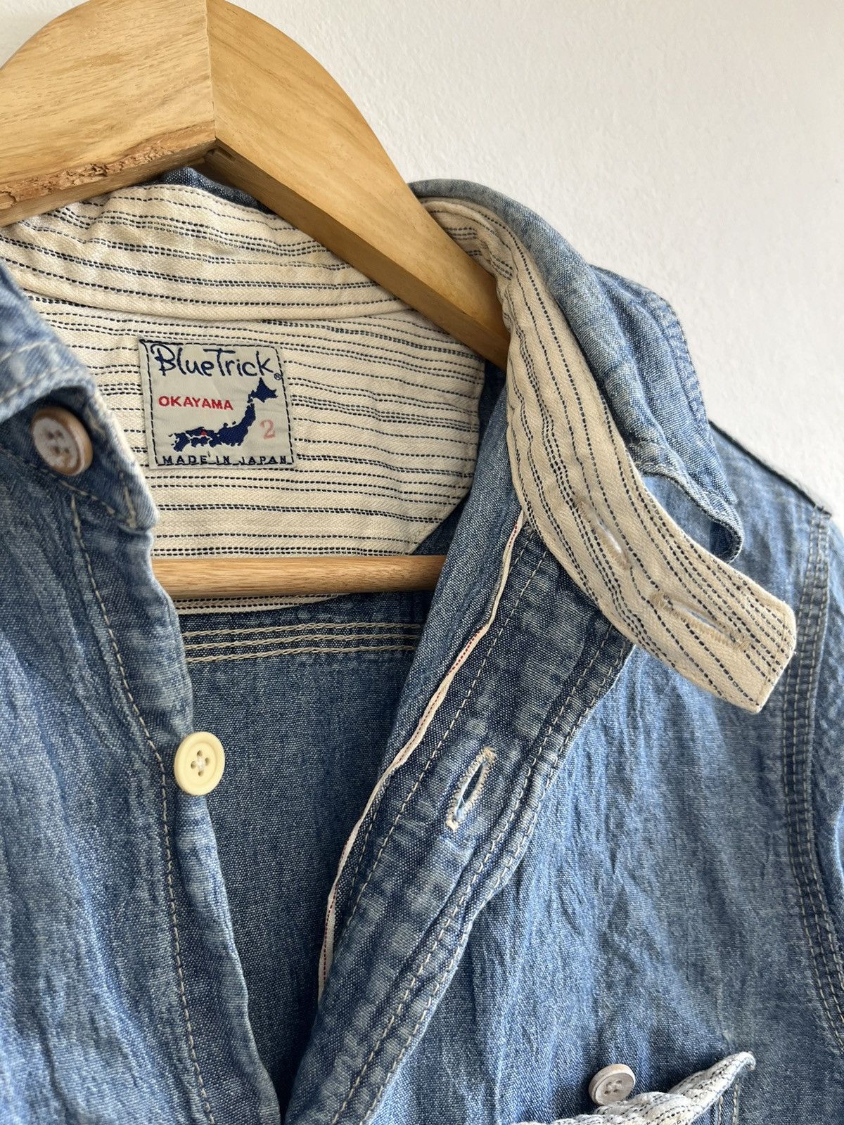 Indigo × Japanese Brand Vintage Blue Trick Selvedge denim Shirt Size US M / EU 48-50 / 2 - 5 Thumbnail
