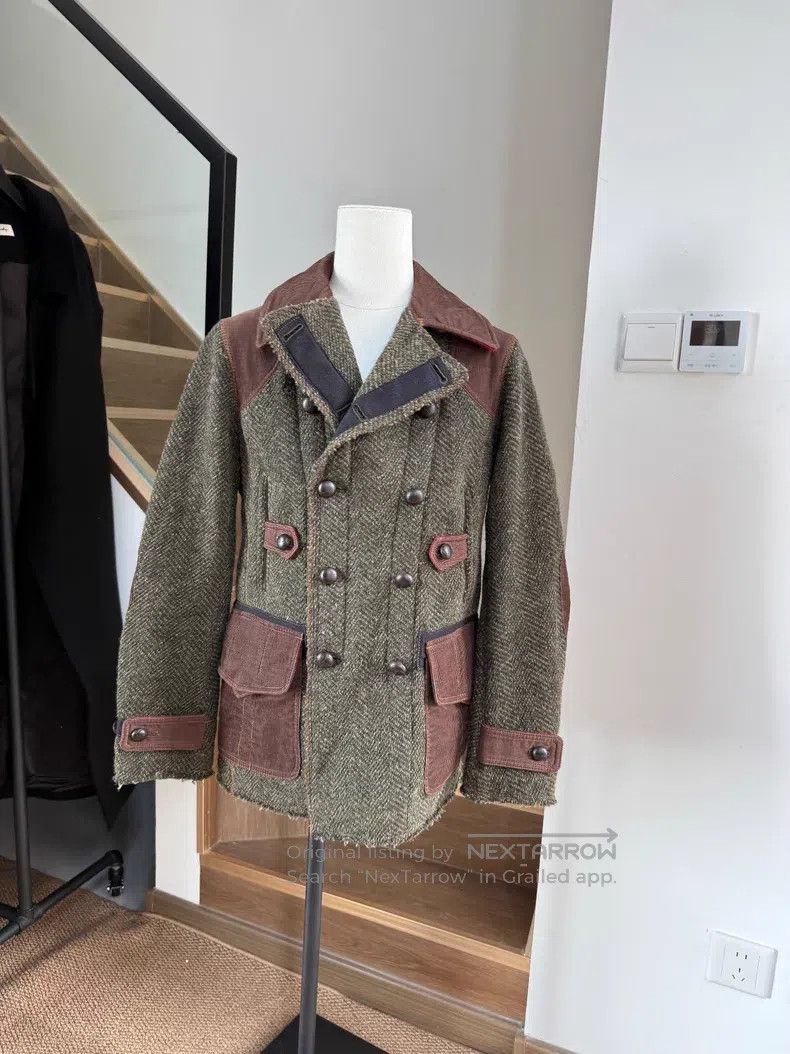 Junya Watanabe Junya Watanabe Vintage Leather Patch Tweed Jacket Size US XS / EU 42 / 0 - 7 Thumbnail