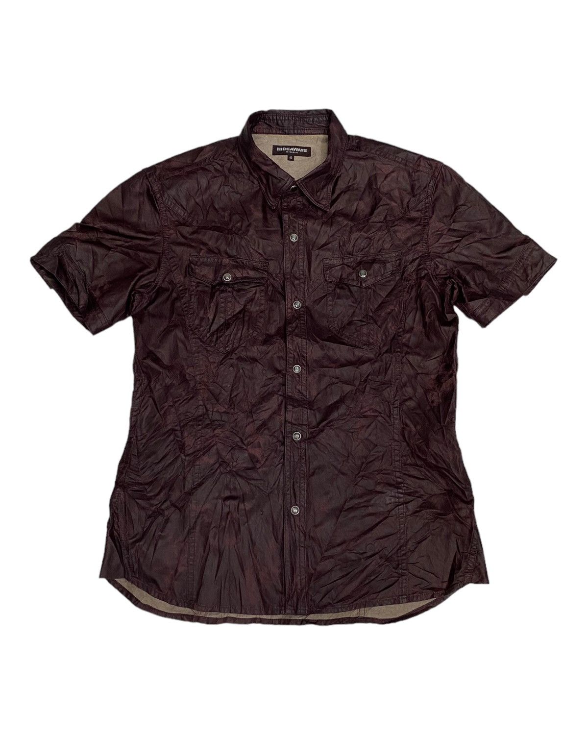 If Six Was Nine 🔥HIDEAWAYS NICOLE WAXED LEATHER BUTTON SHIRT Size US S / EU 44-46 / 1 - 1 Thumbnail