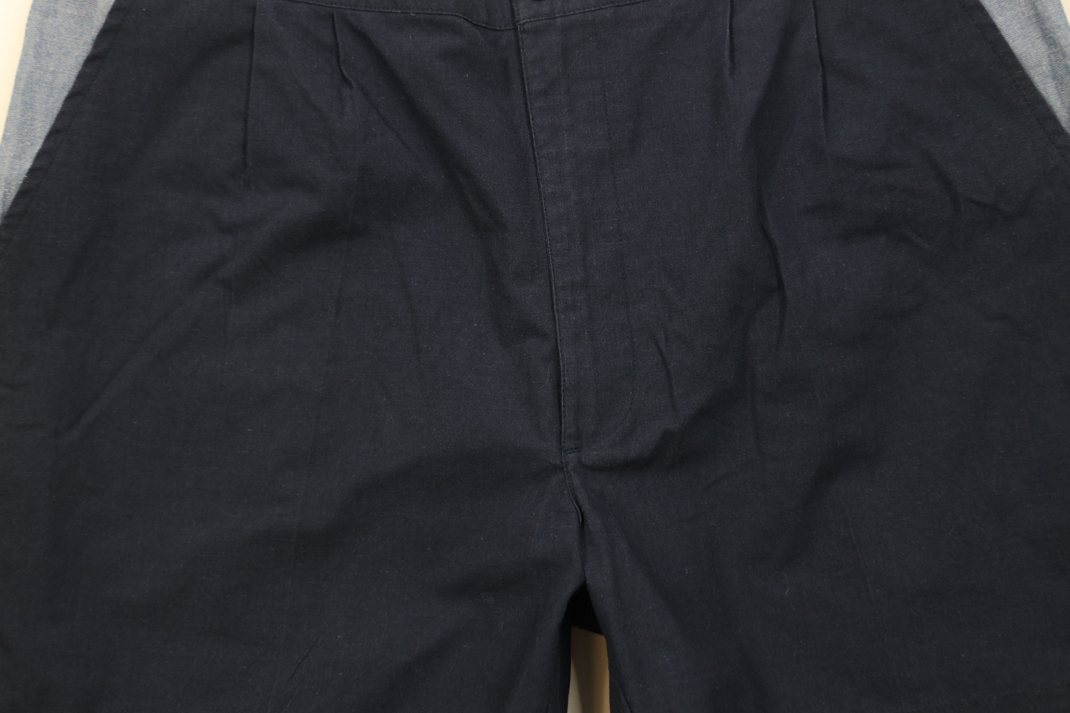 Vintage Vintage 70s Streetwear Chambray Trim Above Knee Shorts Blue Size US 34 / EU 50 - 3 Thumbnail