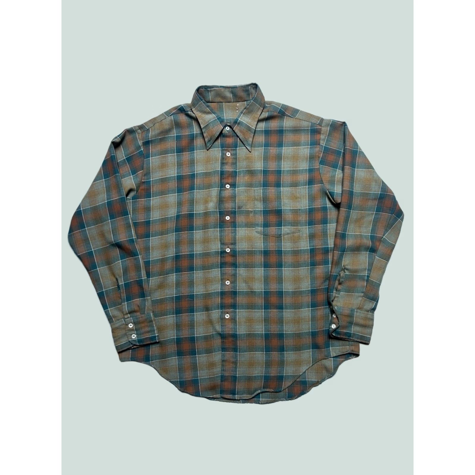 Vintage VINTAGE 1960s Long Sleeve Button Shirt Rayon Shadow Plaid Men’s XL Shirt Size US XL / EU 56 / 4 - 1 Thumbnail