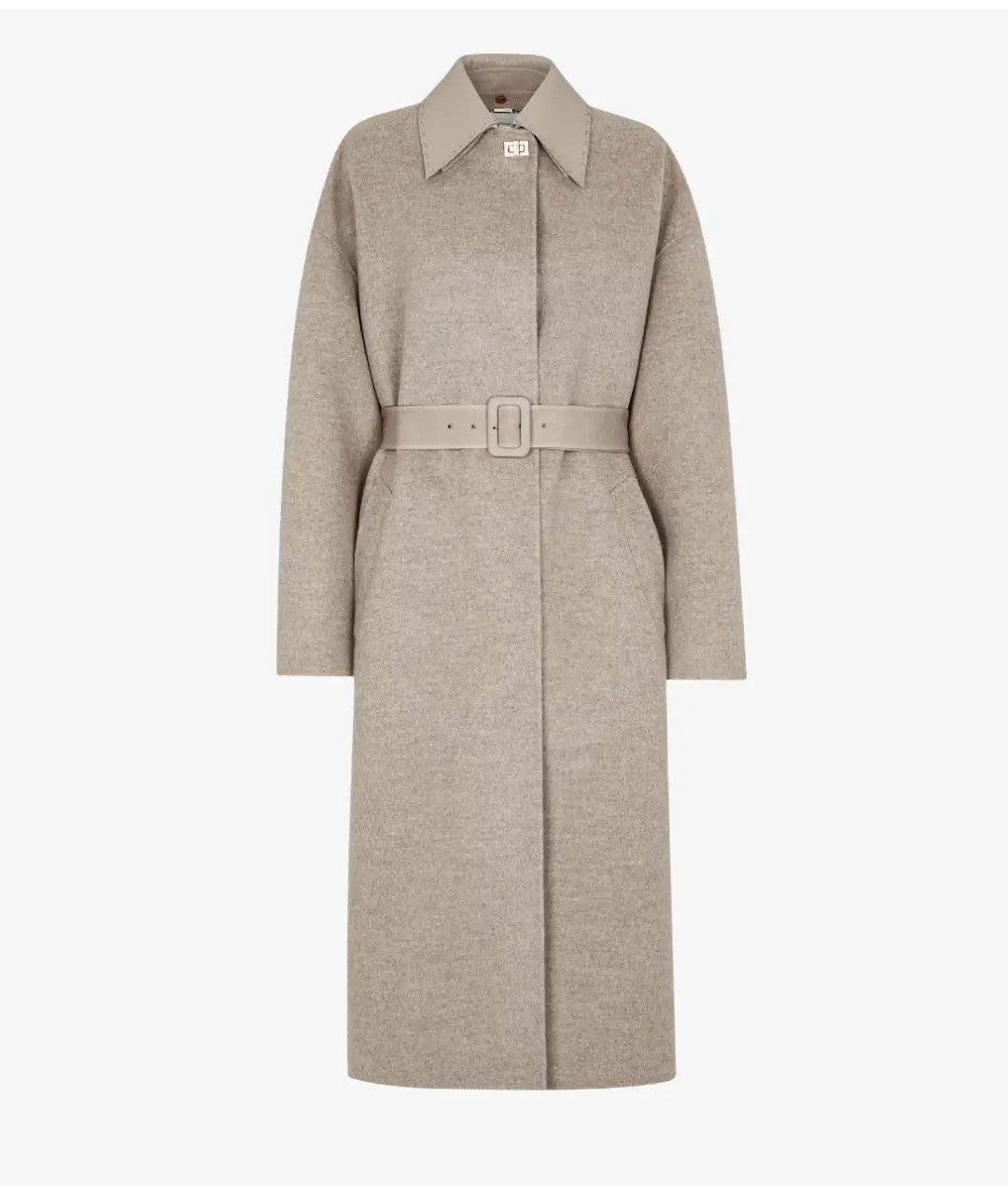 Fendi o1B3y1r0326 Overcoat in Beige Size XS / US 0-2 / IT 36-38 - 3 Thumbnail