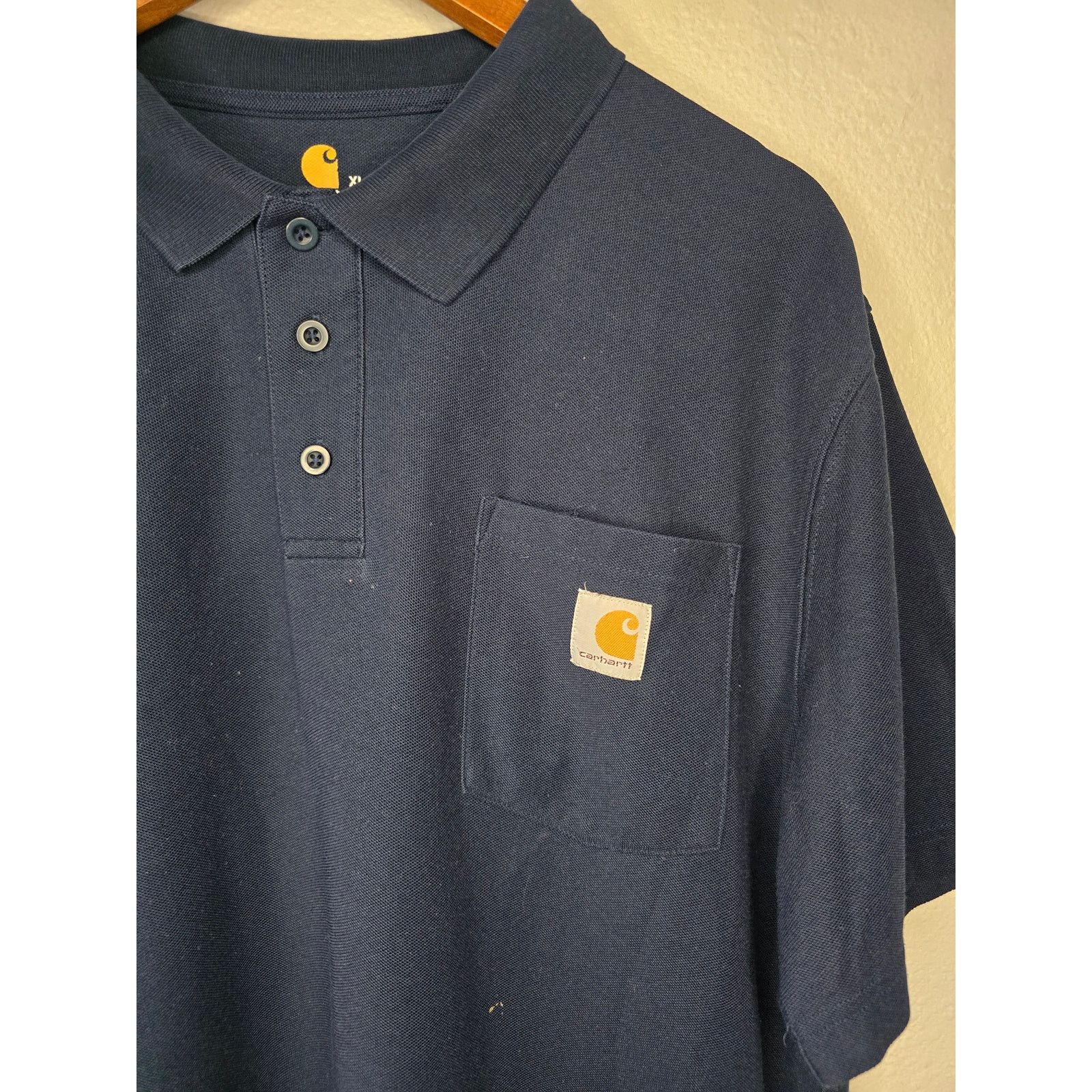 Carhartt Carhartt Polo Mens XL Tall Blue Short Sleeve Workwear Shirt Size US XL / EU 56 / 4 - 5 Thumbnail