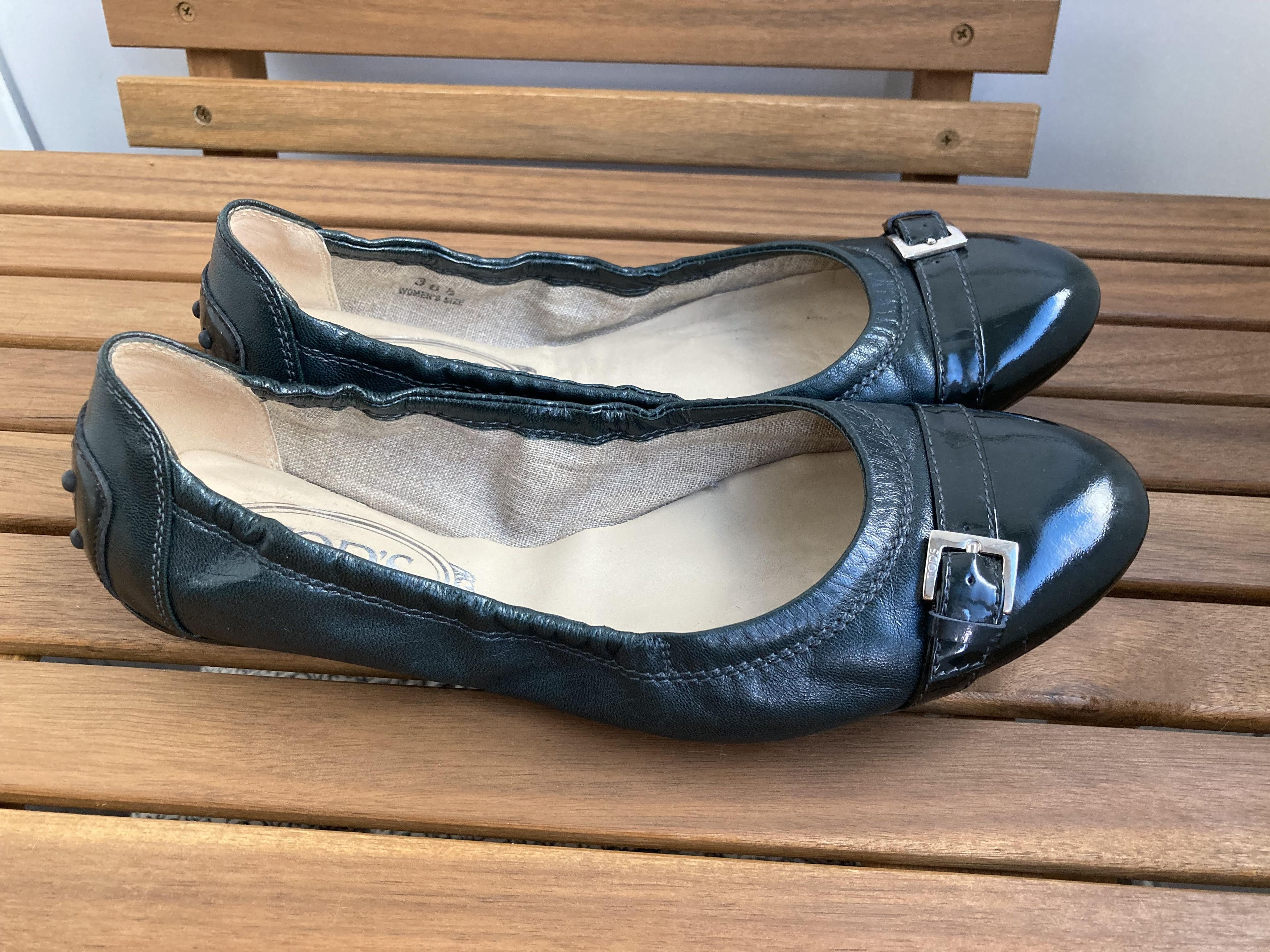 Tod's Tod's Two Tone Leather Buckle Detail Ballet Flats Size US 7.5 / IT 37.5 - 12 Thumbnail